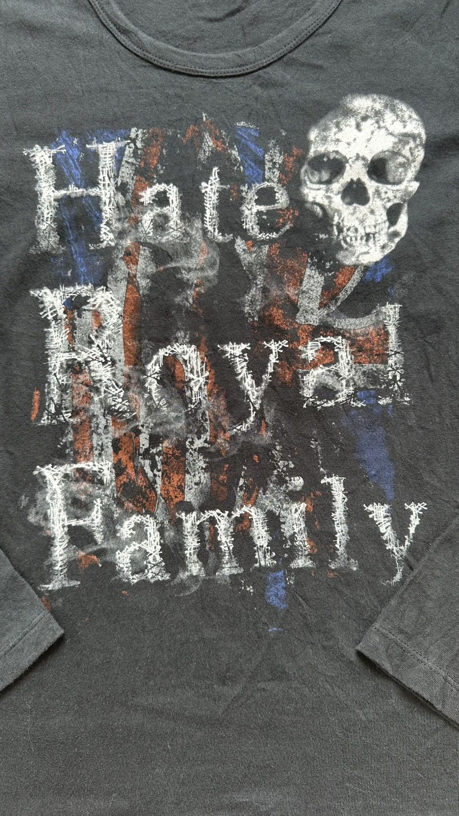 If Six Was Nine × Japanese Brand CANVARIA HATE ROYAL FAMILY WELL FADED SKULL GOTH PRINT TEE Size US S / EU 44-46 / 1 - 2 Thumbnail