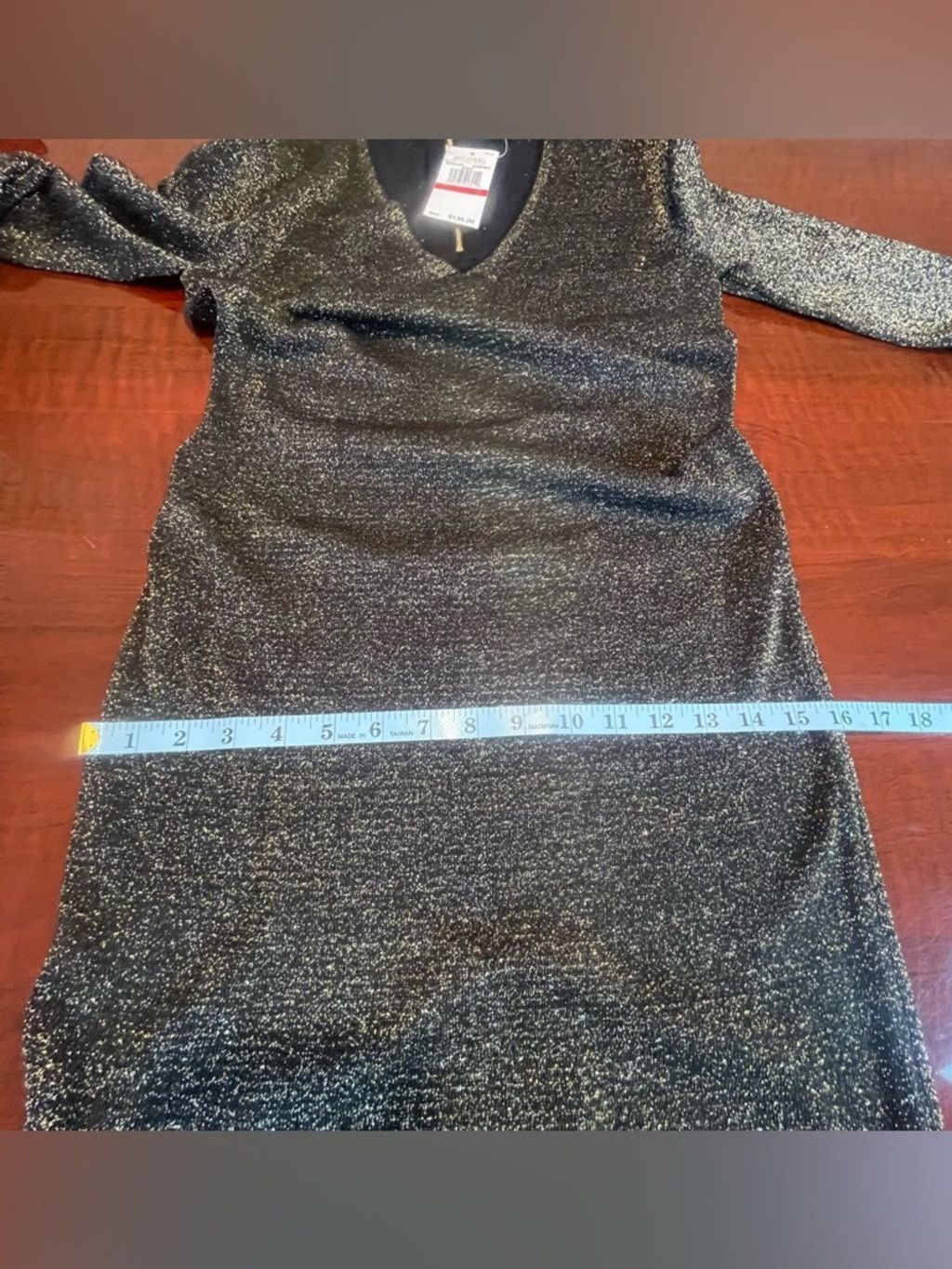 Michael Kors Michael Kors Black Gold Lurex Midi Dress NWT XS Glamour Size XS / US 0-2 / IT 36-38 - 8 Thumbnail