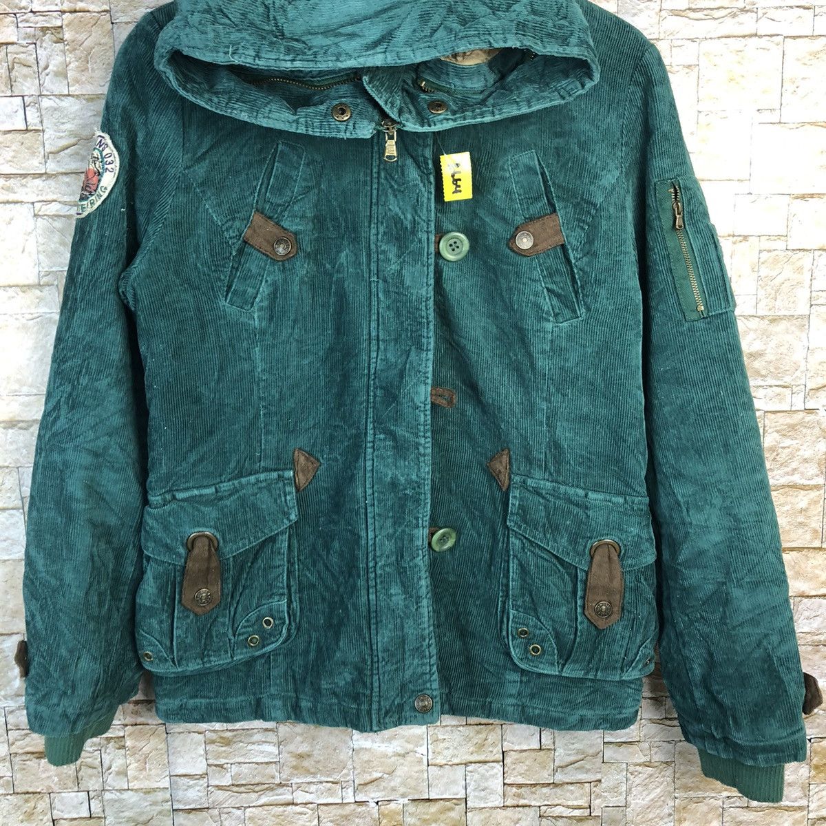 Japanese Brand Something By UGIZ jean corduroy Green sweater hoodie #A664 Size US S / EU 44-46 / 1 - 3 Thumbnail