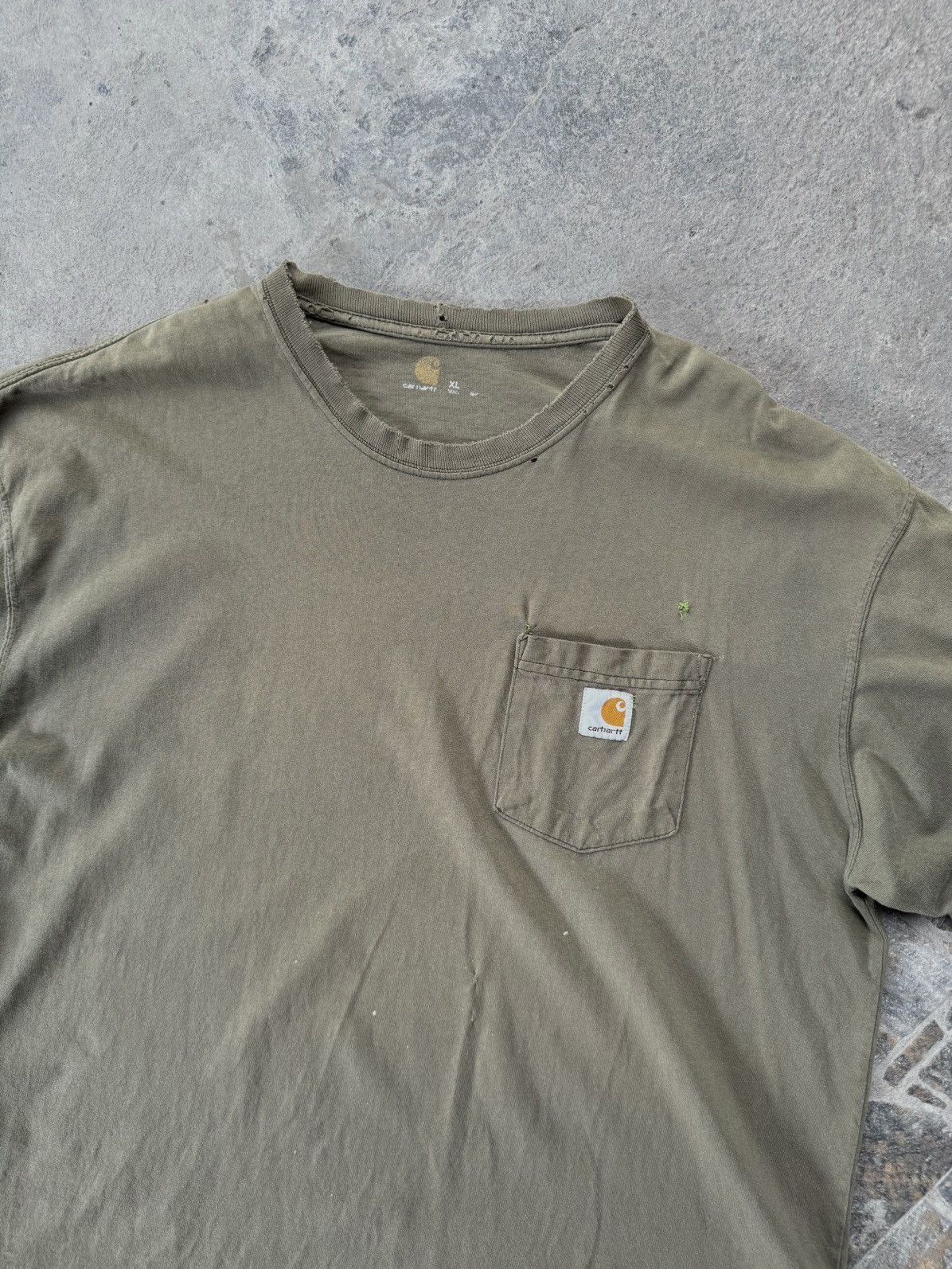 Carhartt × Vintage Vintage Trashed Carhartt pocket tee Size US XL / EU 56 / 4 - 2 Thumbnail