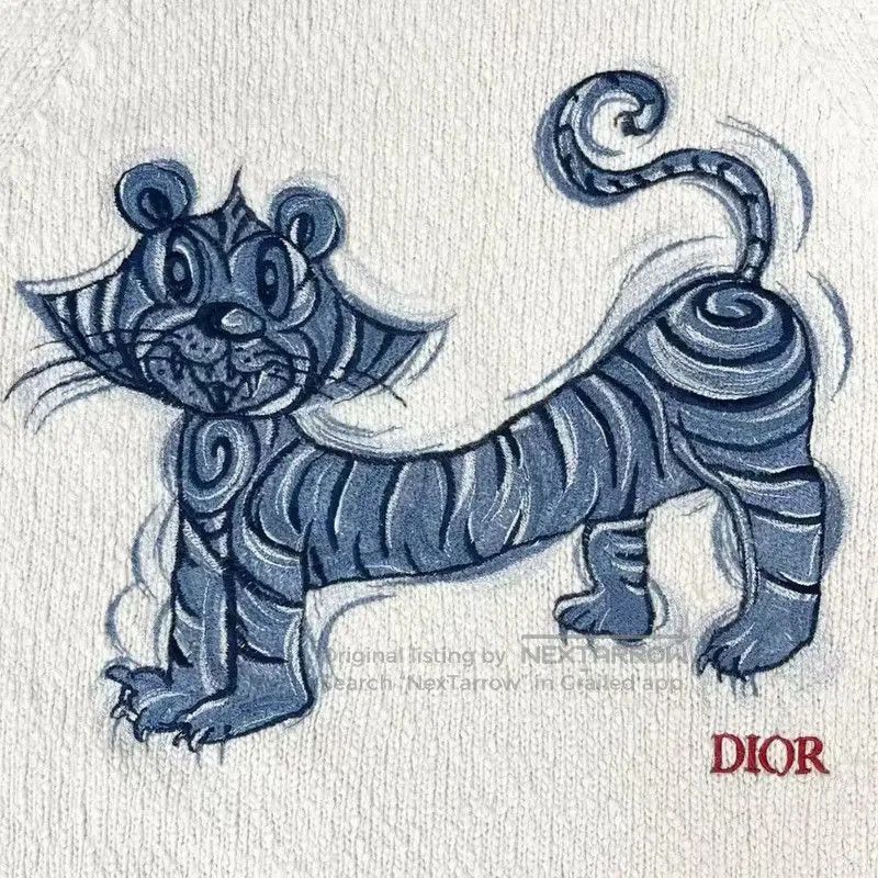 Dior Dior White Cashmere Blend Sweater with Tiger Design . Size US S / EU 44-46 / 1 - 5 Thumbnail