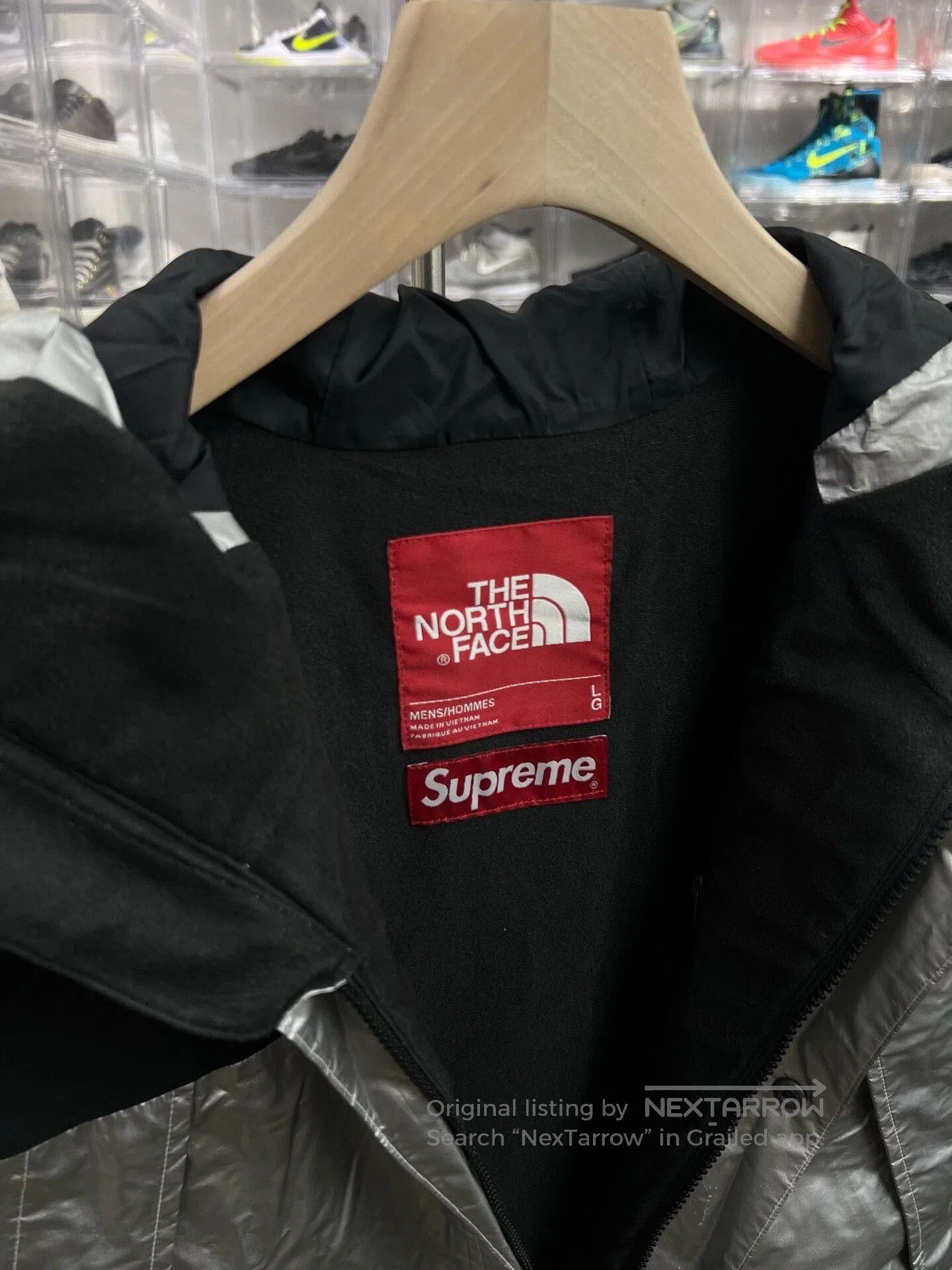Supreme TNF Silver Jacket Size L.