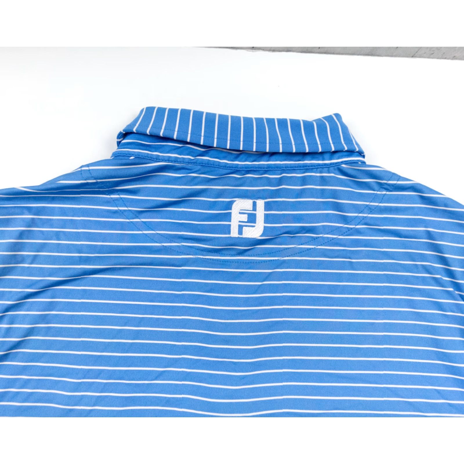 Footjoy FootJoy Polo Shirt Men’s Large Blue Short Sleeve Golf Regular Fit Striped Polo Shirt 100% Polyester Spandex Size US L / EU 52-54 / 3 - 7 Thumbnail
