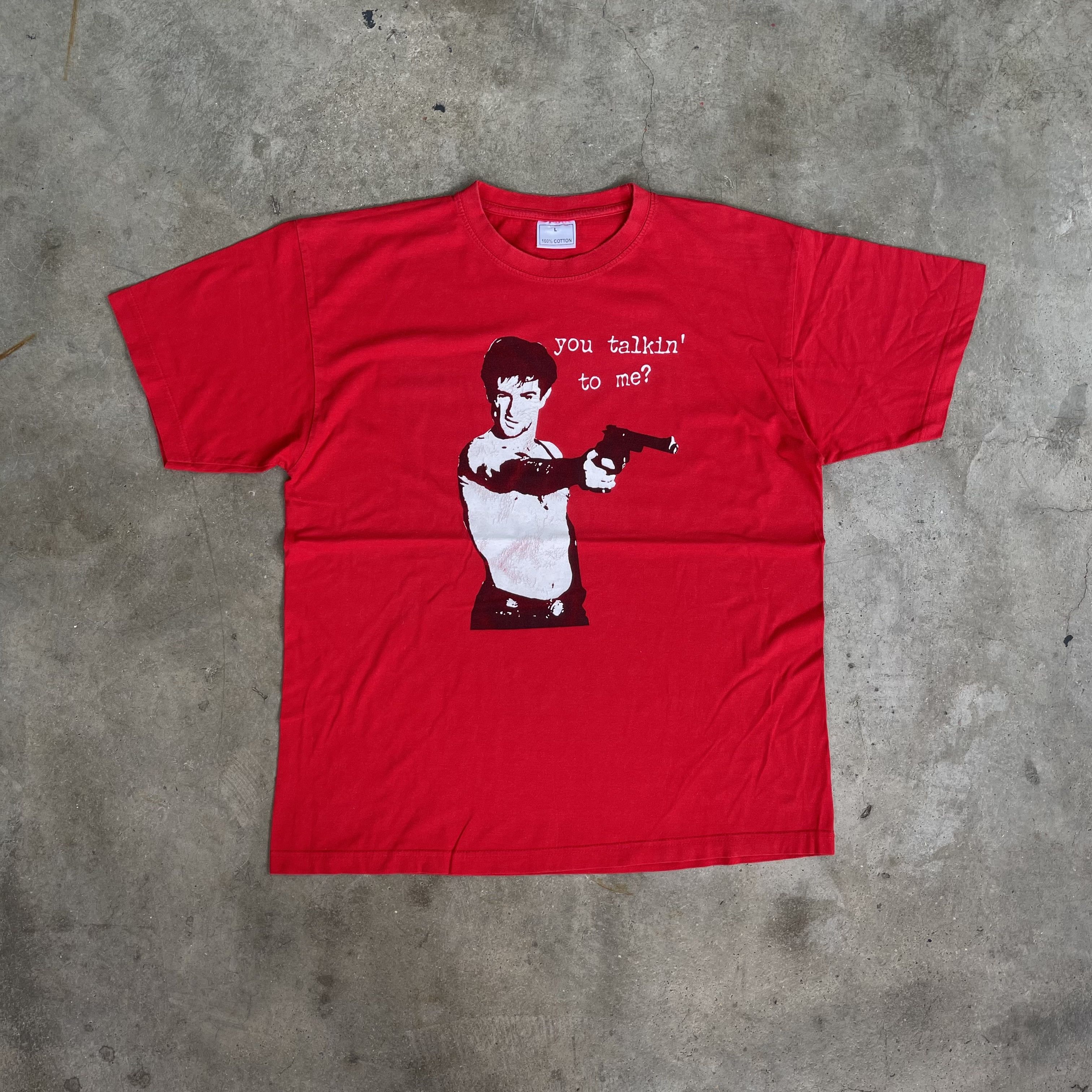 image of 90's Taxi Driver Movie T-Shirt "you Talkin' To Me" in Red, Men's (Size Large)