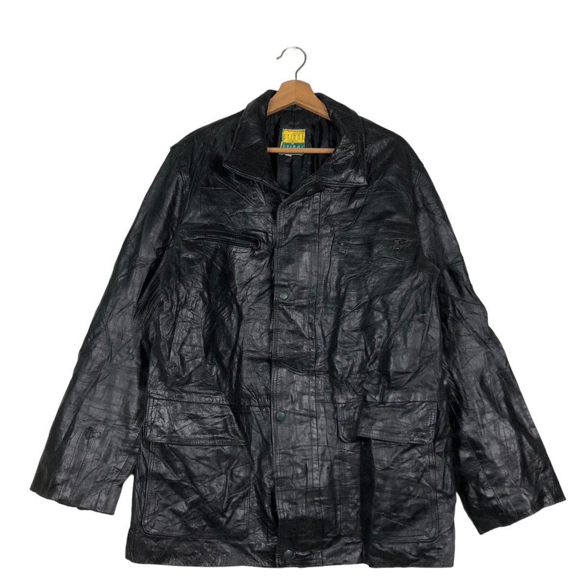 Japanese Brand 🔥Vintage Genuine Leather Jacket Stingi & Stingi Vera Pelle Size US L / EU 52-54 / 3 - 1 Thumbnail