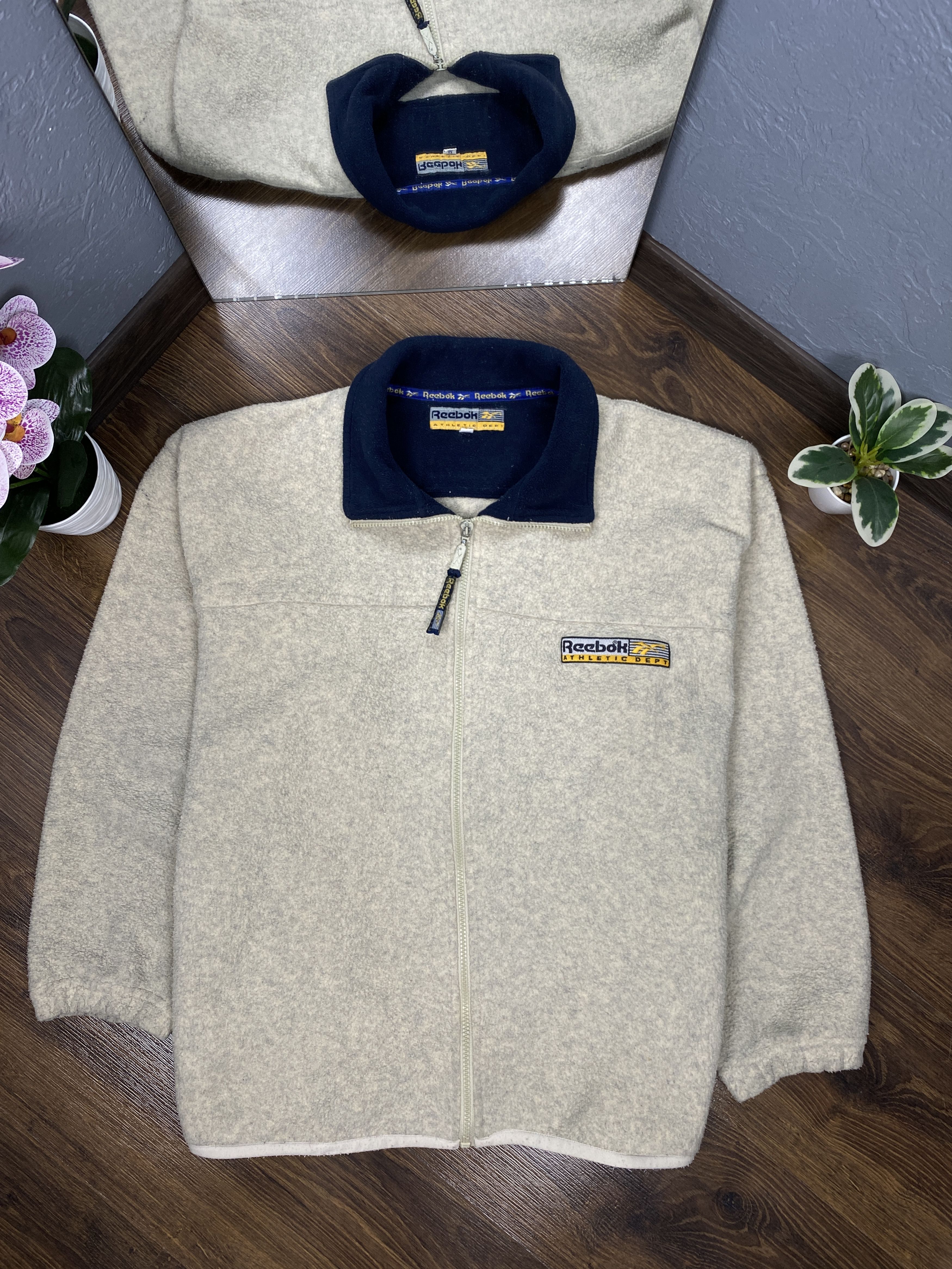 Reebok Reebok 90s Vintage Mens 1\4 Zip Fleece Jacket Size US M / EU 48-50 / 2 - 1 Thumbnail