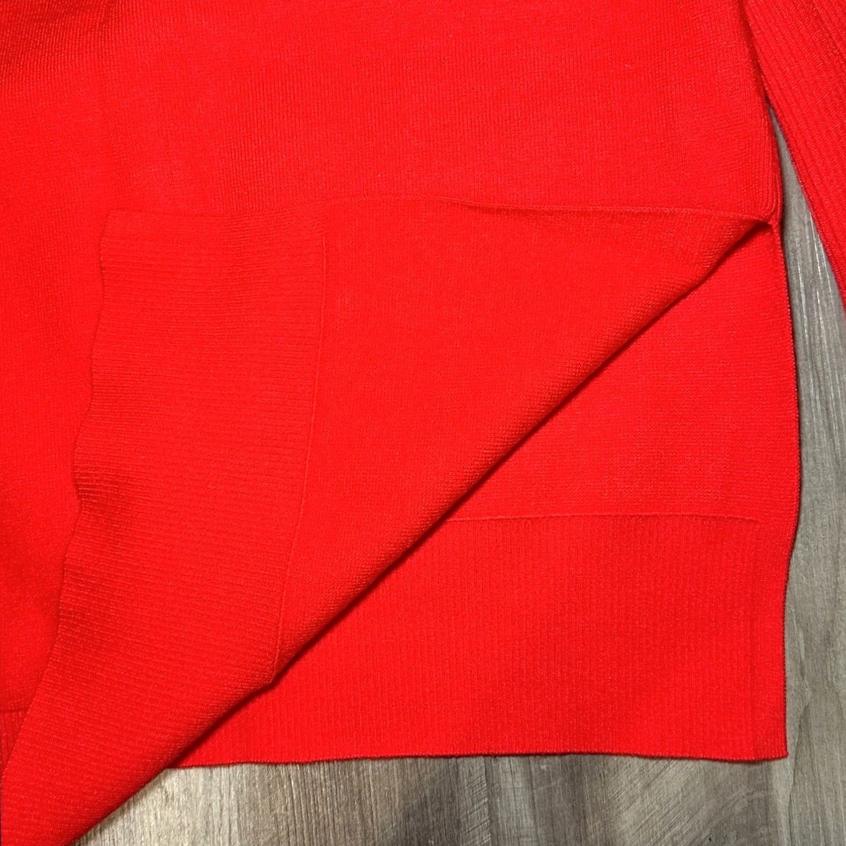 Anthropologie Anthropologie Shirt Womens Medium Red Vibrant Elise Ribbed Off Shoulder Sweater Tunic Size M / US 6-8 / IT 42-44 - 4 Thumbnail