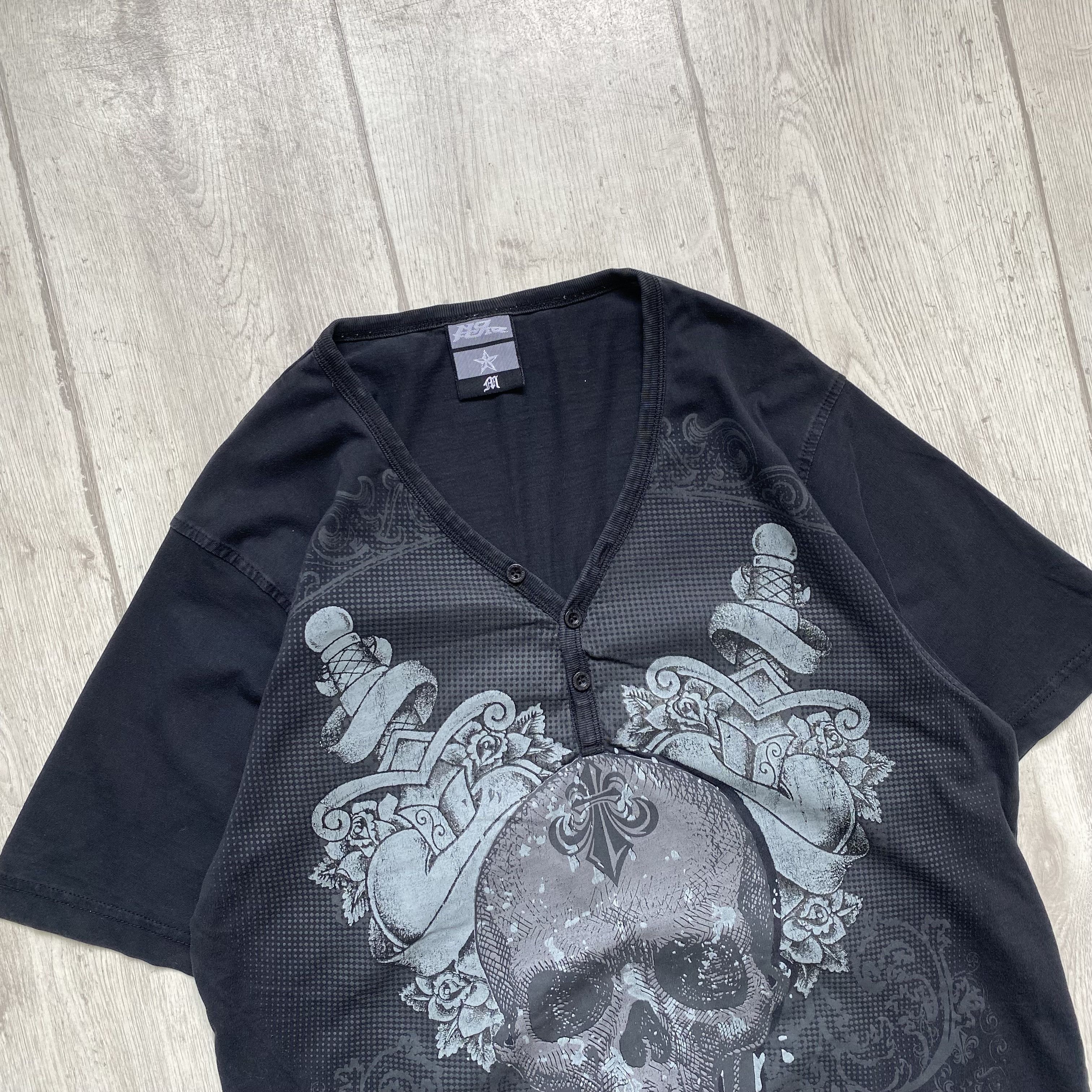 Affliction Vintage No Fear skull logo tee Affliction style v-neck Size US M / EU 48-50 / 2 - 3 Thumbnail