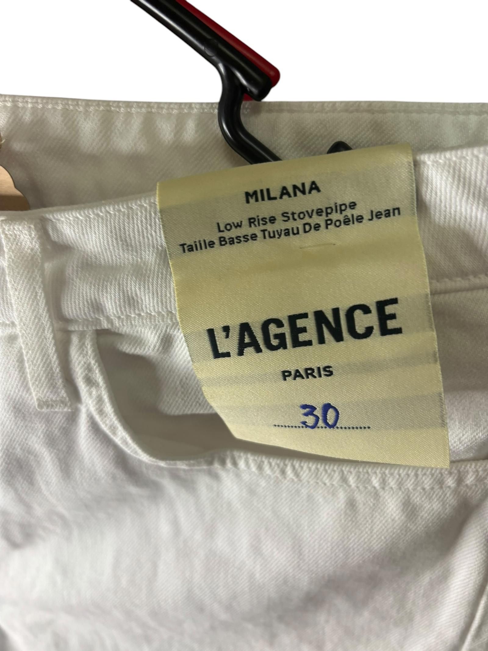 Designer L'agence Milana Lowrise Stovepipe Jean White Size 30 Size 30" / US 8 / IT 44 - 3 Thumbnail