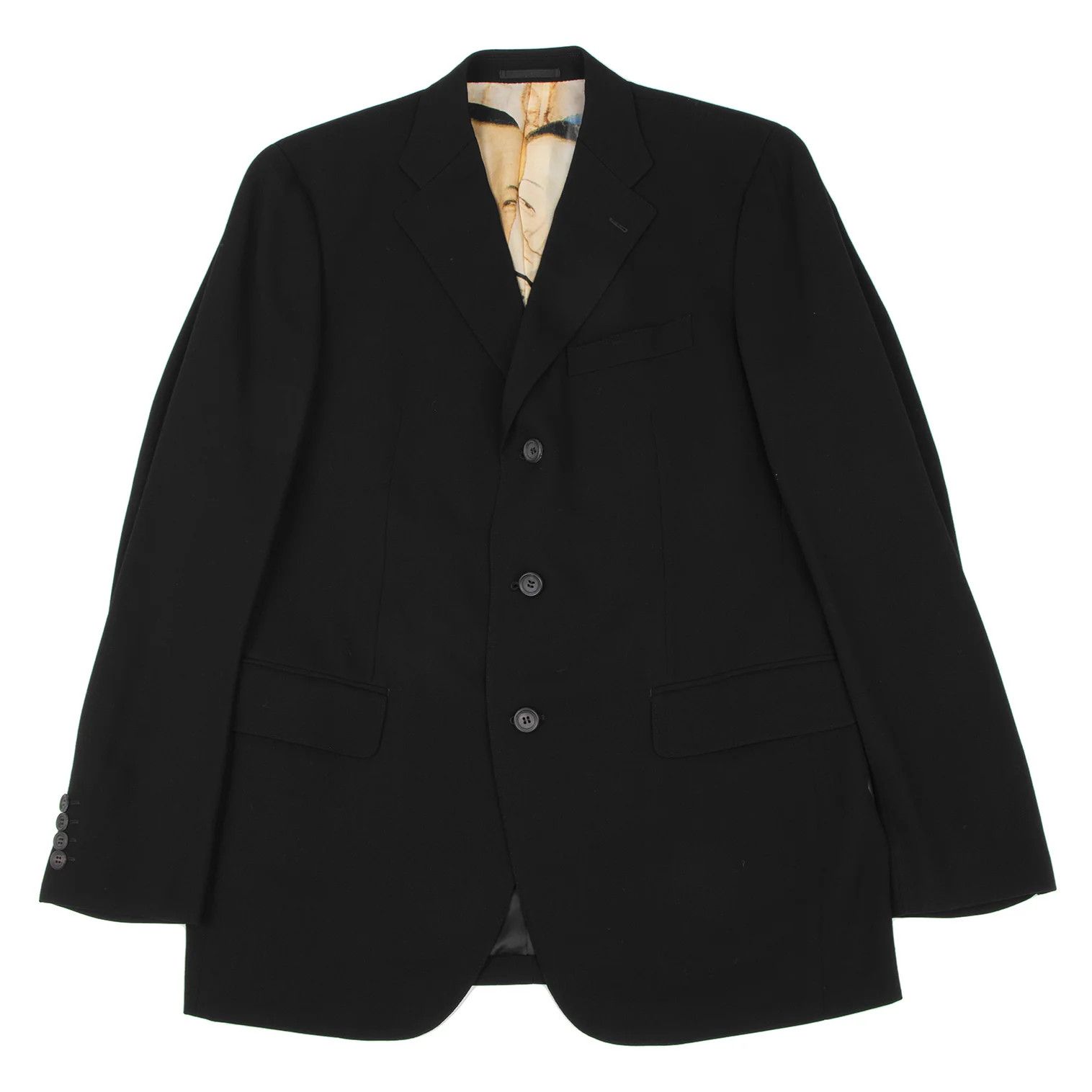 Issey Miyake Japanese Art Print Lining Jacket in Black Size 4 Size US XL / EU 56 / 4 - 2 Thumbnail