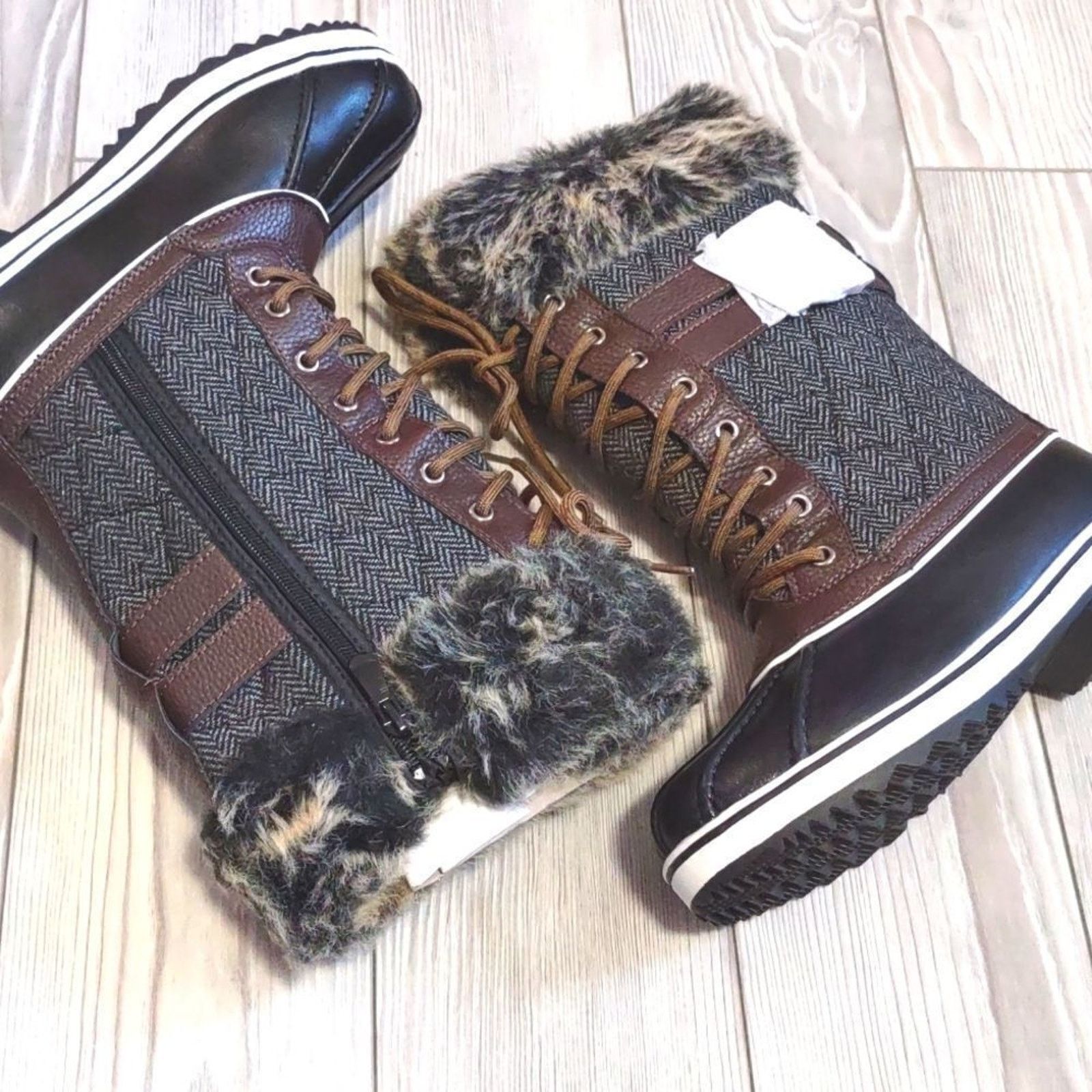 Other (B-1330) Womens Snow Boots Fuzzy Fur Warm Waterproof Size 5 Size US 5 / IT 35 - 4 Thumbnail