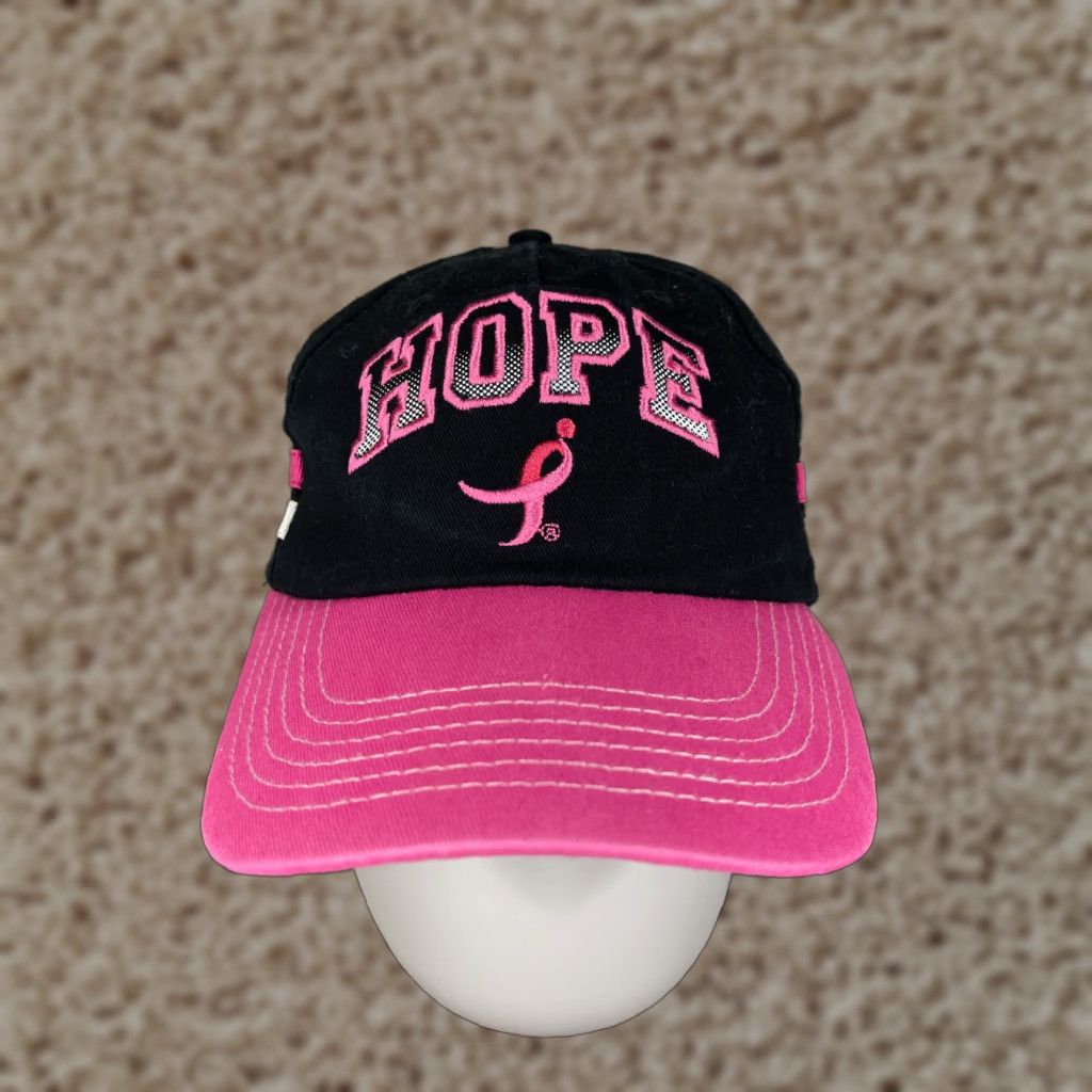 Hope Susan G. Komen Hat Baseball Cap Unisex Adults One Size Pink Cotton Twill Embroidered Adjustable Strap Back 90s Cancer Awareness Logo Size ONE SIZE - 1 Thumbnail