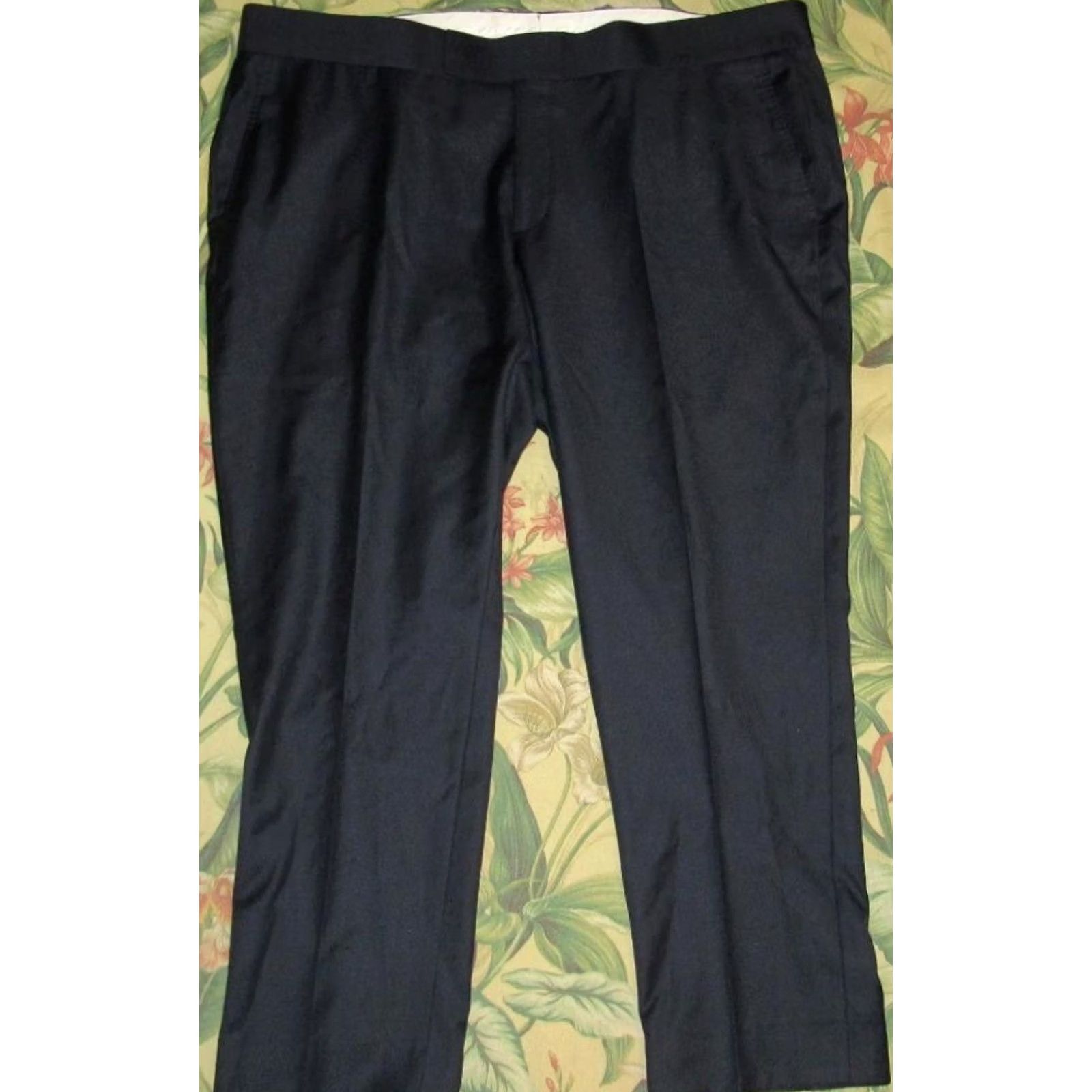 Suitsupply Suitsupply Brescia Navy Blue Flat Front Dress Pants 46 x 30 Mens 46 Inseam 30 Wool Dress Pants Navy Blue Size 46R - 3 Thumbnail