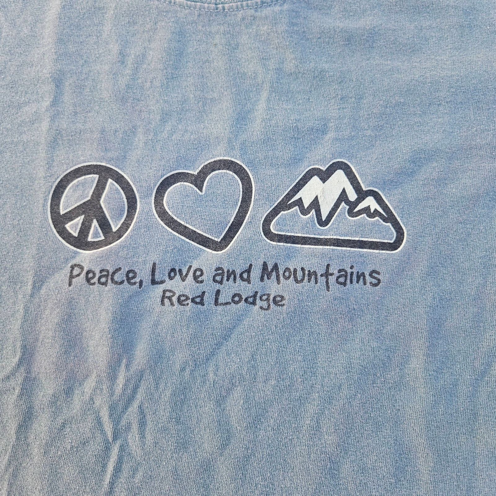 Anvil Vintage Y2K Peace Love and Mountains Shirt Women's Medium Size M / US 6-8 / IT 42-44 - 2 Thumbnail