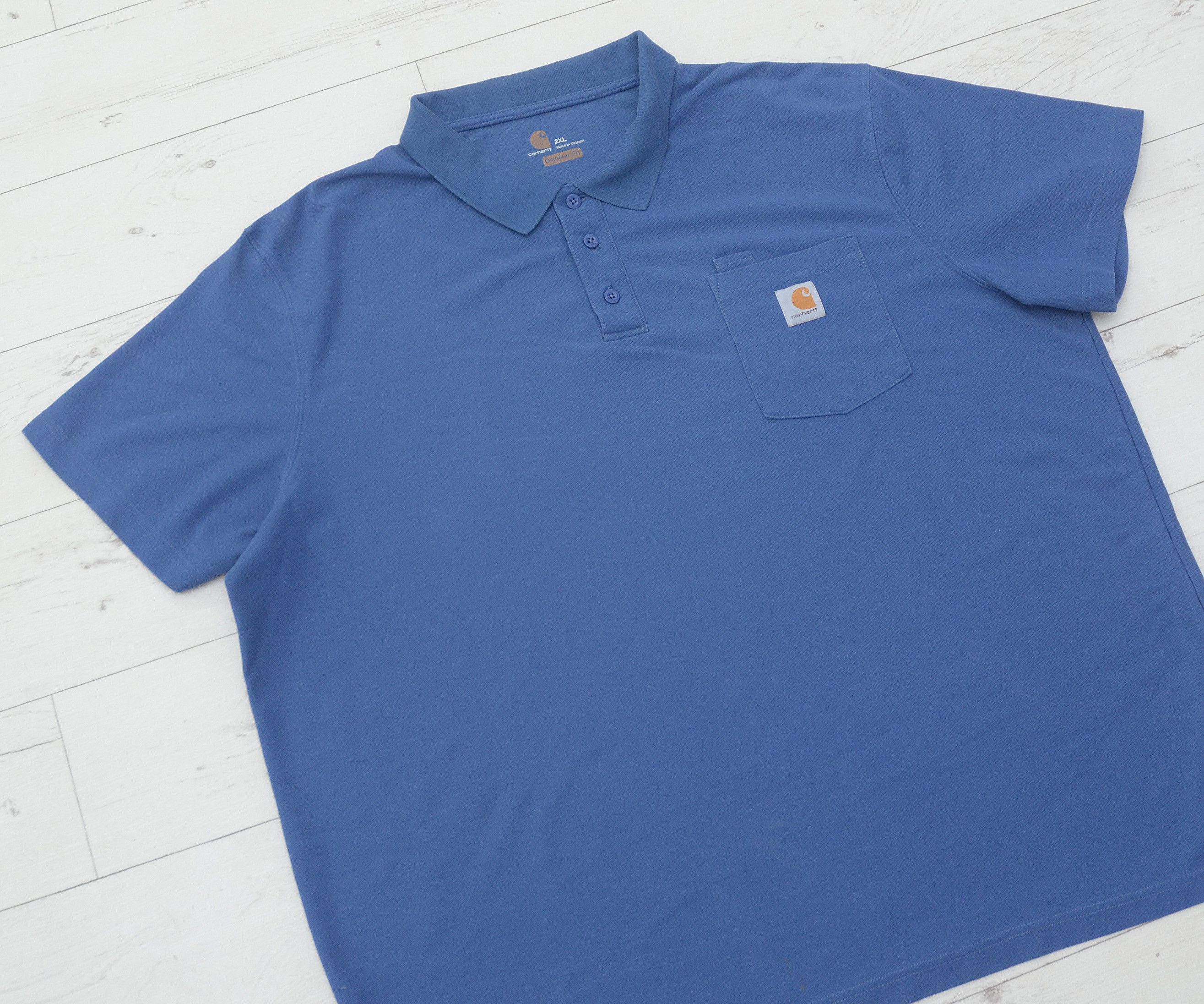 Carhartt × Vintage Vintage Carhartt Polo Shirt Work Pocket Logo Streetwear Y2K Size US XXL / EU 58 / 5 - 3 Thumbnail