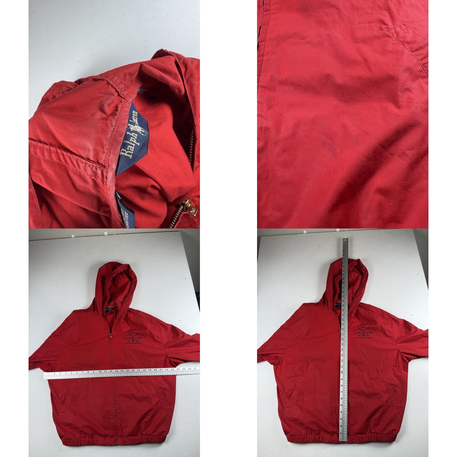 Polo Ralph Lauren VINTAGE Polo Ralph Lauren Mens Jacket Windbreaker Zip Red 80s 90s Logo Embroidered Full Zip Pockets Size US M / EU 48-50 / 2 - 8 Thumbnail