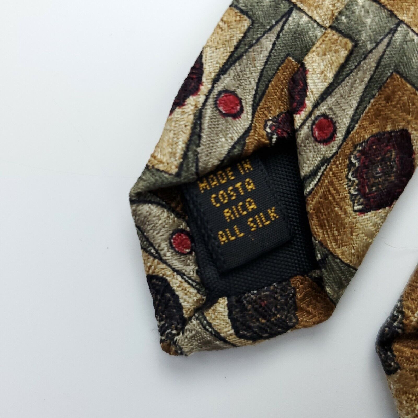 Alexander Julian Colours Alexander Julian Geometric Green Silk Tie Short Wide Size ONE SIZE - 4 Thumbnail