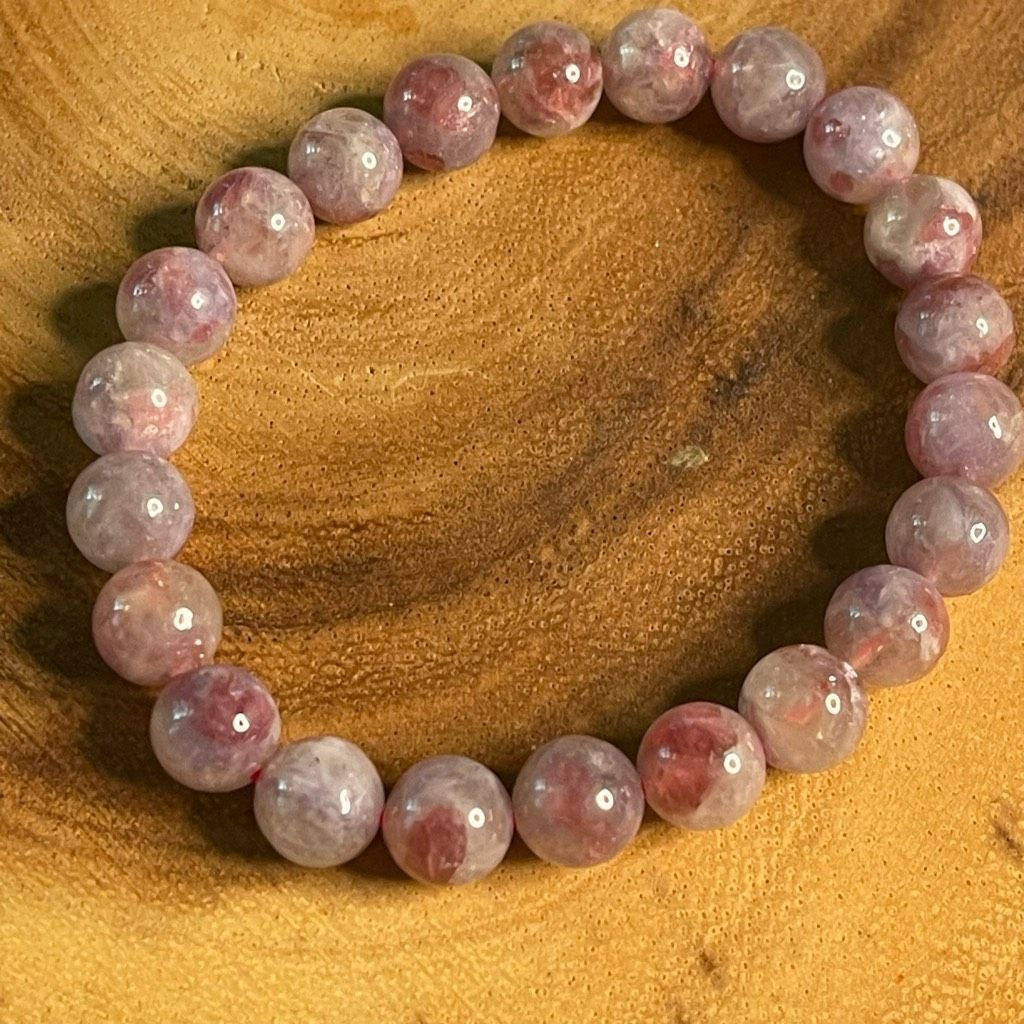 Other Unicorn stone beaded bracelet 7” crystal healing beads 8mm lepidolite pink tourmaline cleavelandite Size ONE SIZE - 6 Thumbnail