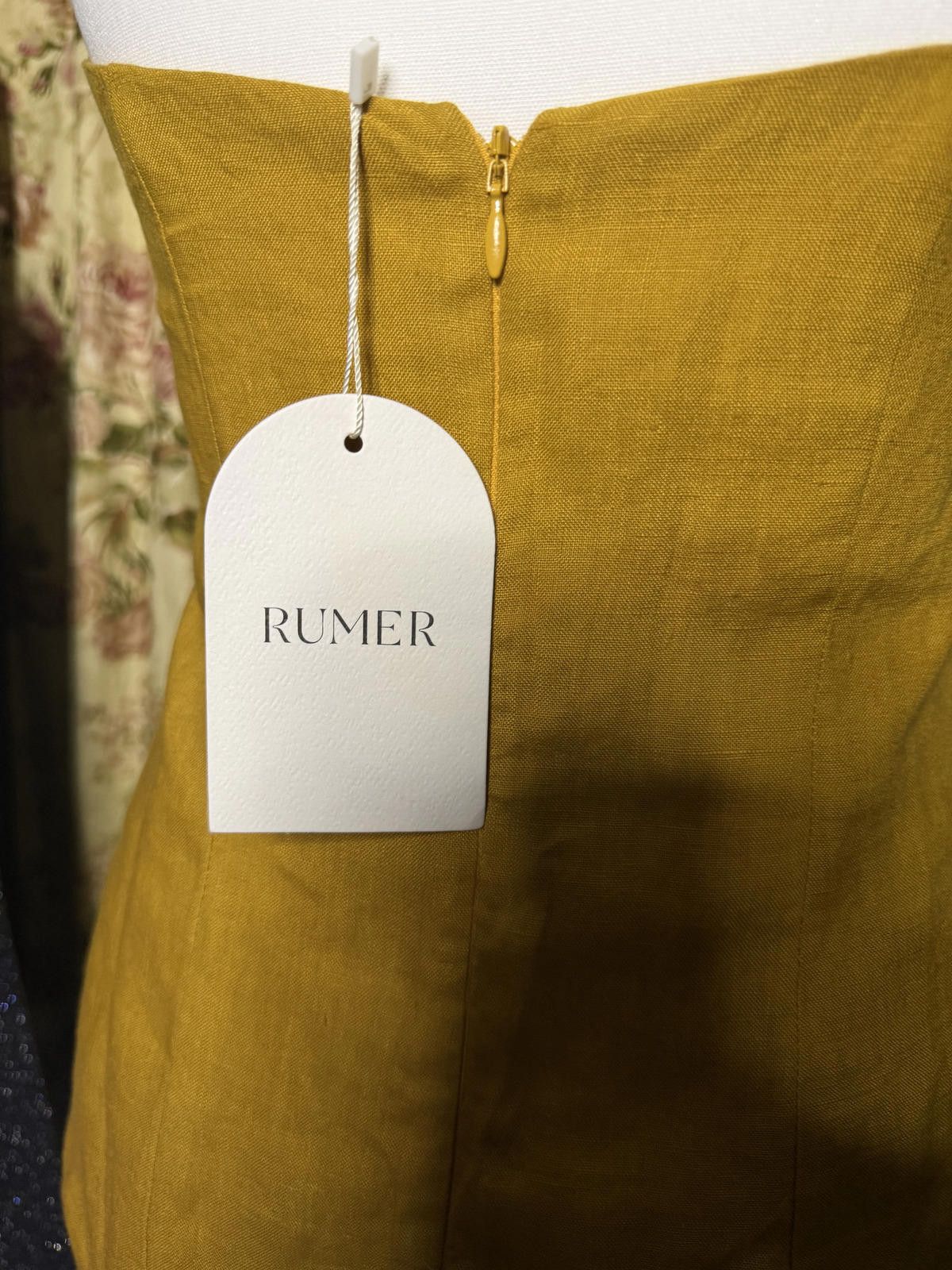 Other Rumer the Label Harper Mini Mustard Strapless Small NWT Size S / US 4 / IT 40 - 3 Thumbnail