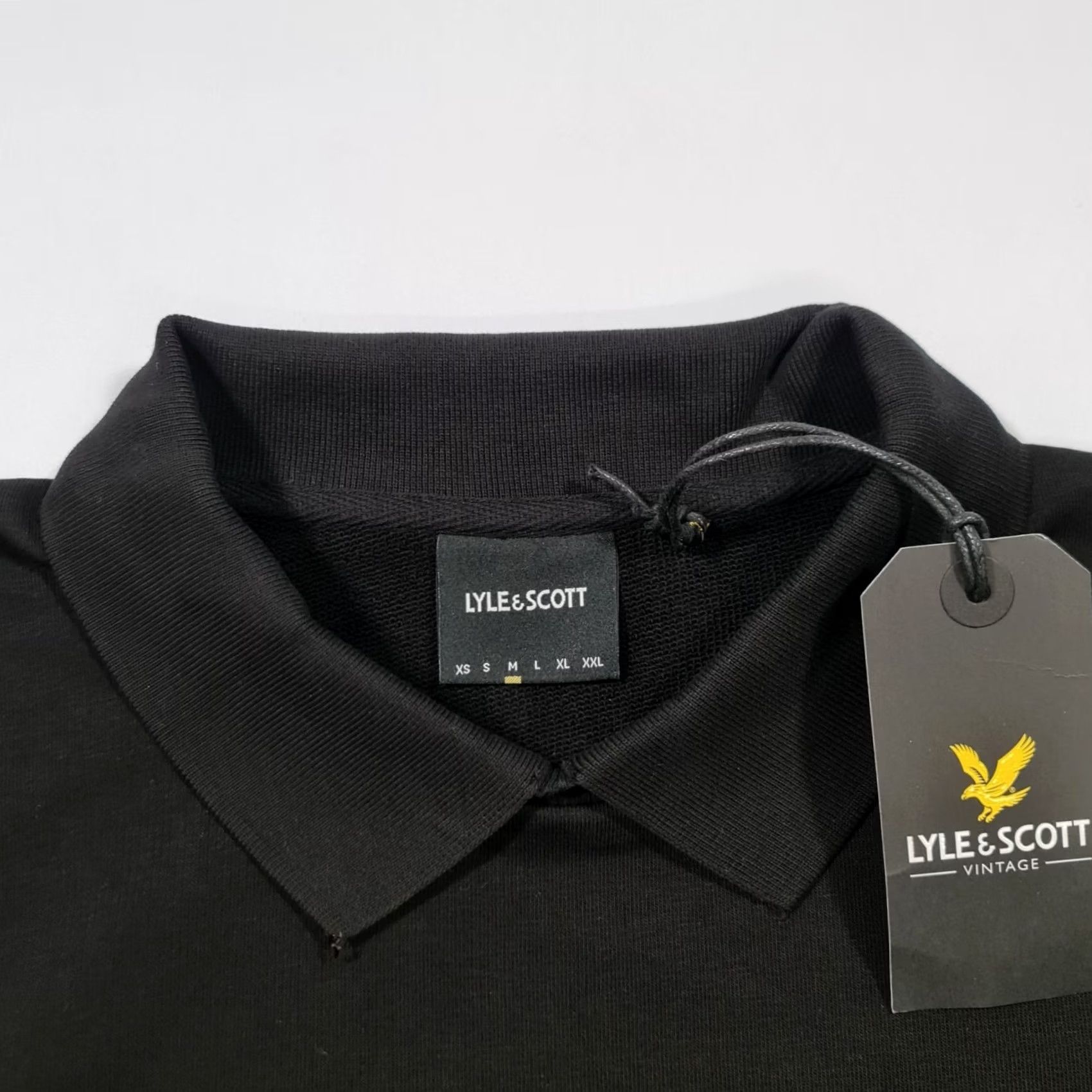 Lyle & Scott Lyle & Scott Mens Sweatshirt Black Medium Collared Neck Pullover Logo Size US M / EU 48-50 / 2 - 2 Thumbnail