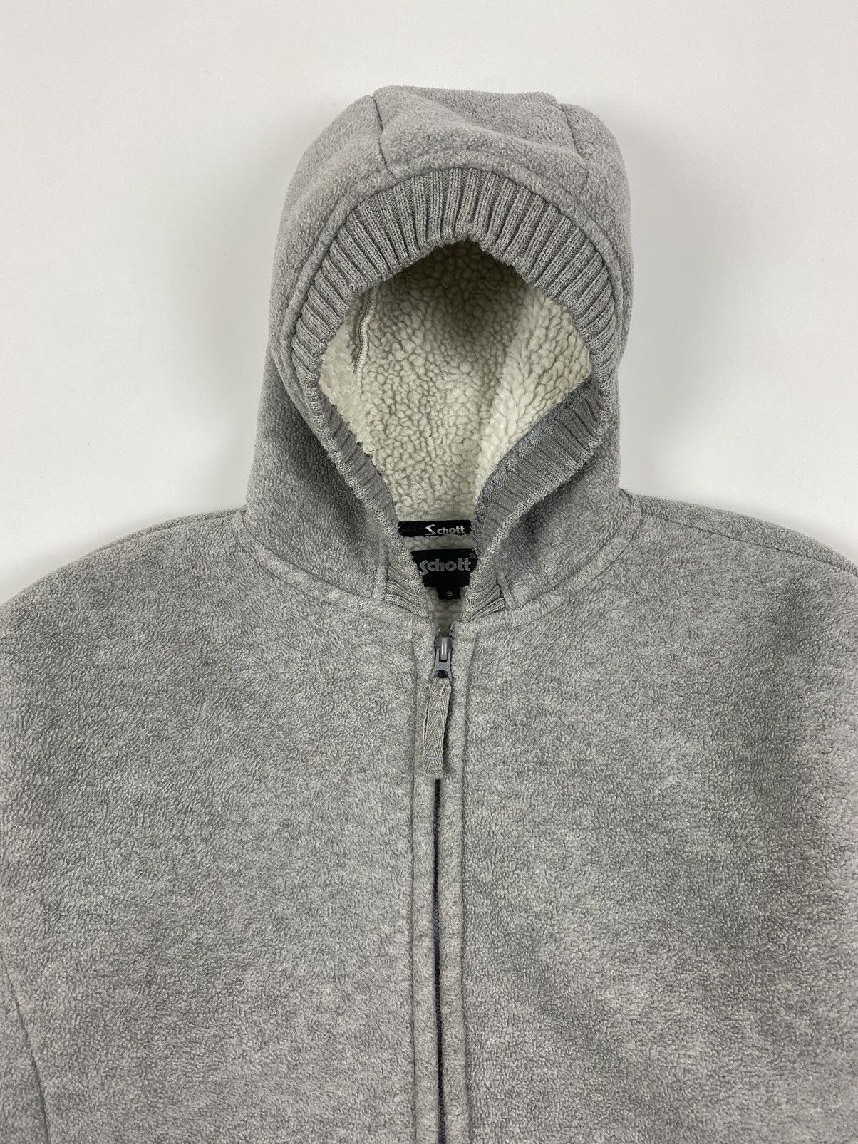 Schott Y2K Schott Sherpa Lined Boxy Fleece Hoodie Size US S / EU 44-46 / 1 - 2 Thumbnail