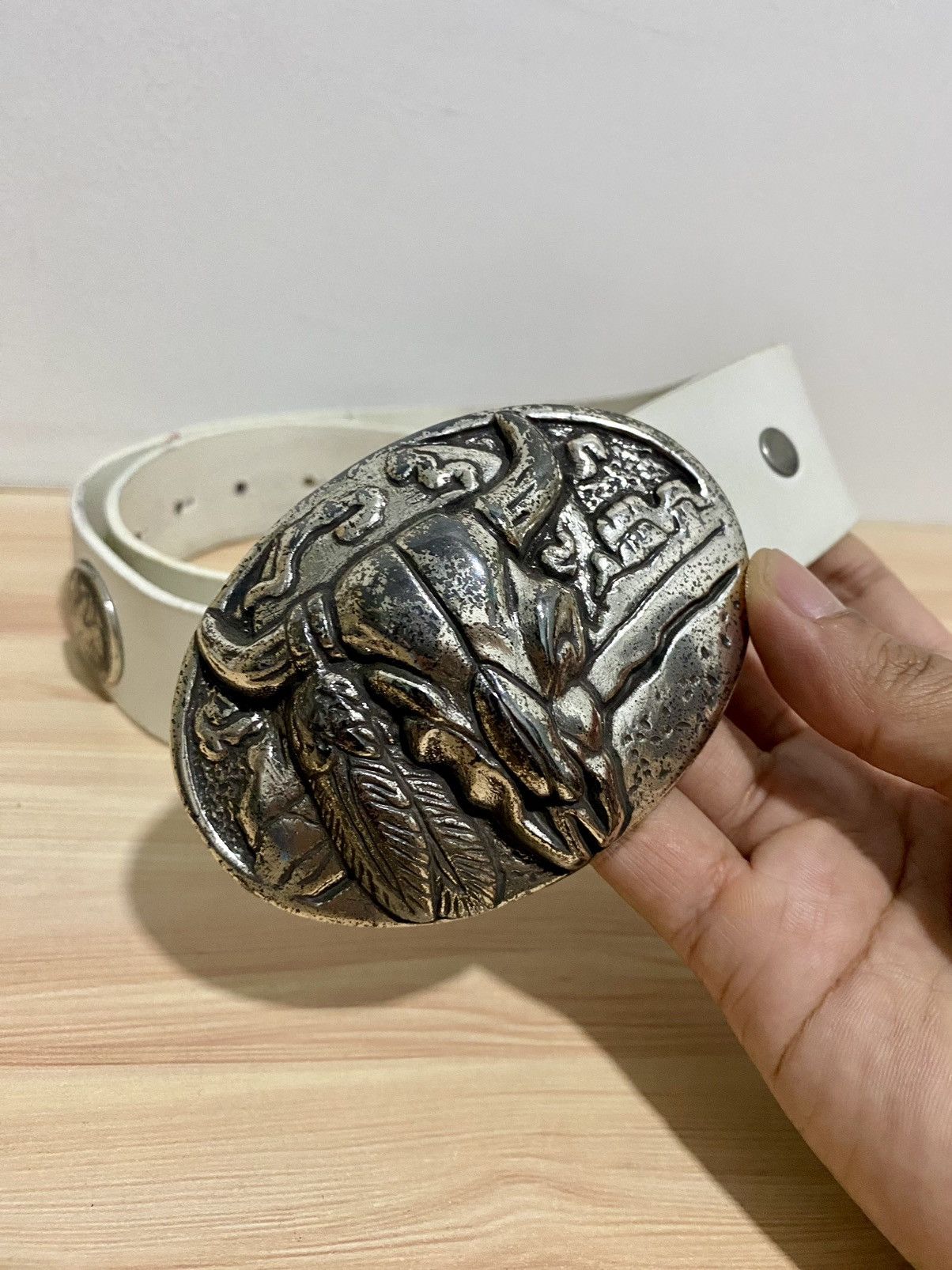 Japanese Brand Vintage Leather Punk Belt Goros bull Buckle Steel Size ONE SIZE - 6 Thumbnail