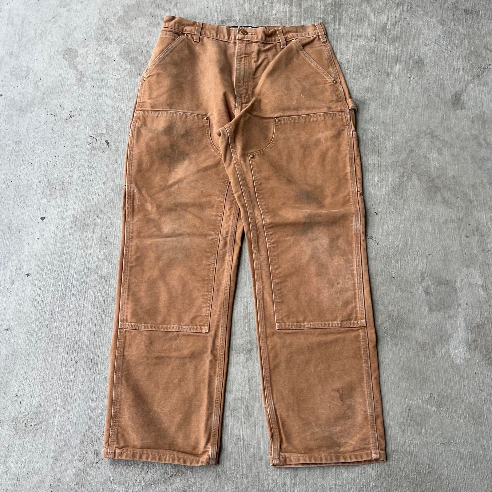 Carhartt × Vintage Carhartt brown double knee work wear carpenter pants Size US 31 - 1 Thumbnail