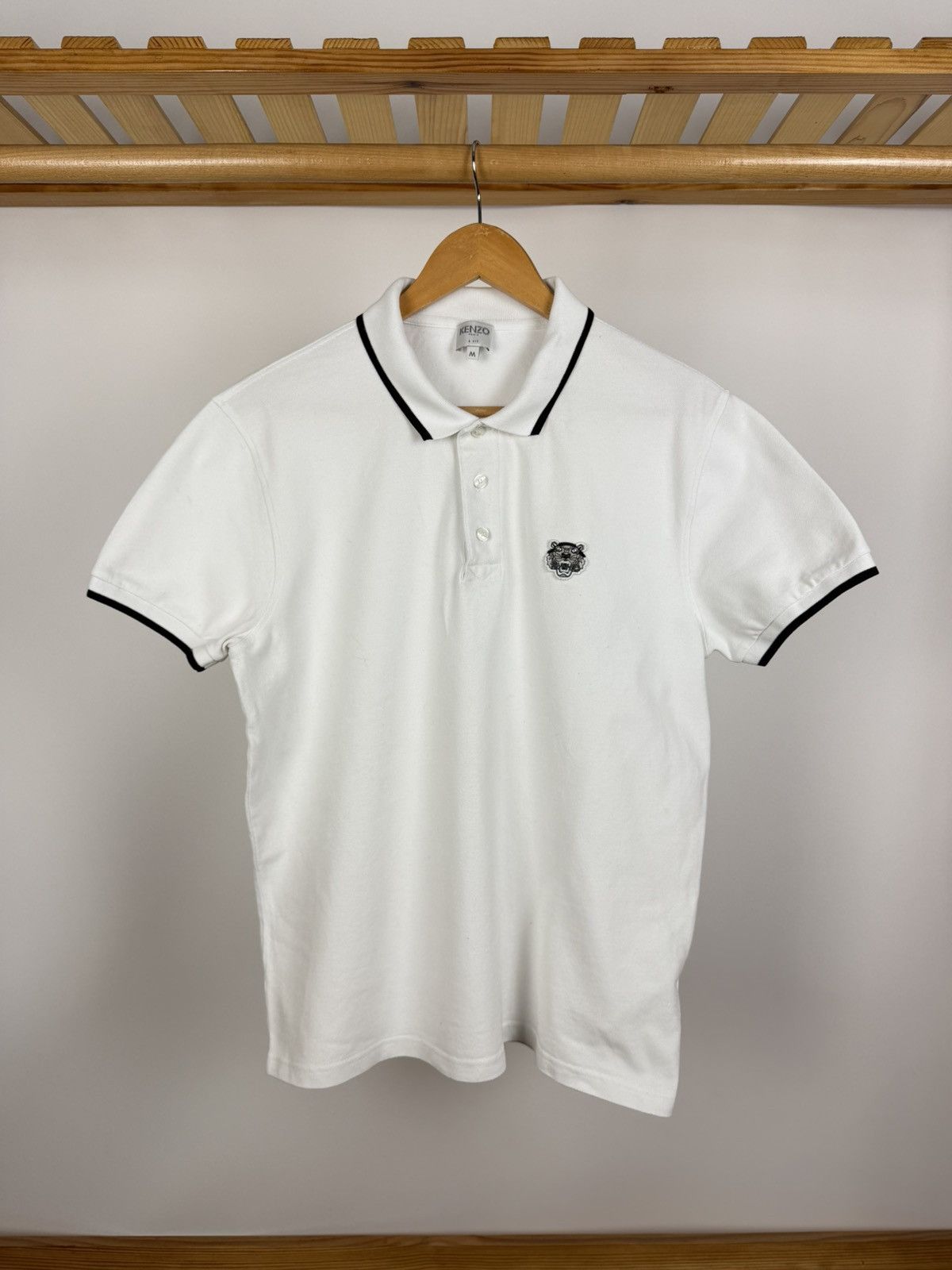 Kenzo Kenzo White Polos Shirt Tiger Logo Size M Size US M / EU 48-50 / 2 - 1 Thumbnail