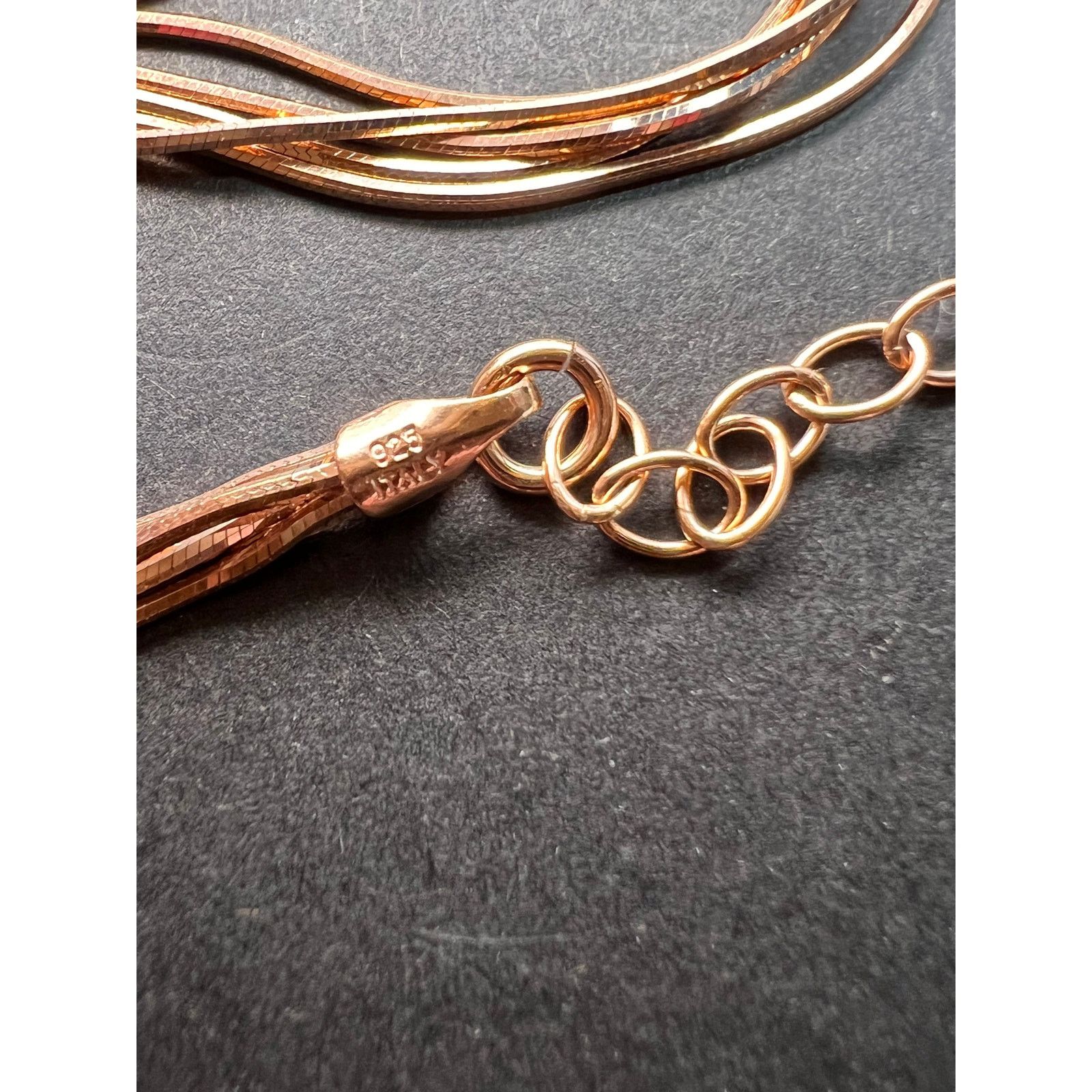 Other NEW Italian rose gold over 925 multi row chain necklace Size ONE SIZE - 2 Thumbnail