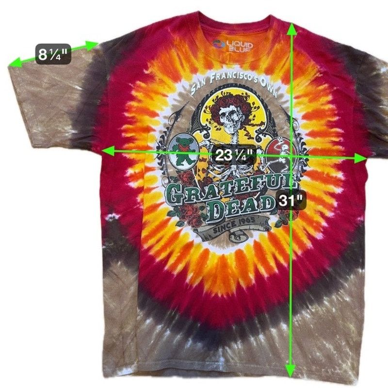 Liquid Blue Grateful Dead Tie Dye Tee Shirt Liquid Blue XL Bear Retro Size US XL / EU 56 / 4 - 6 Thumbnail