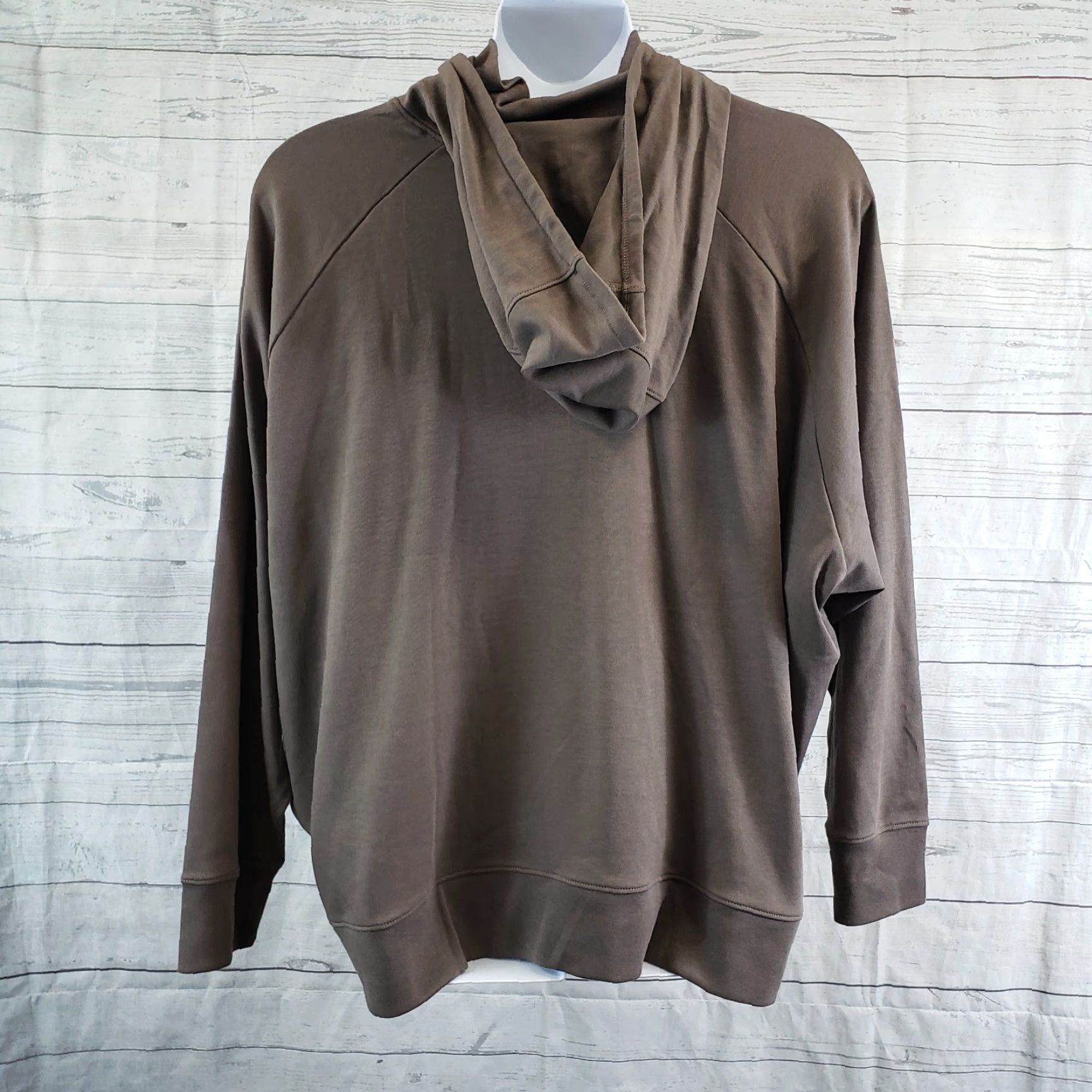 Universal Standard Womens Fallon Funnel Neck Hoodie Sz 2XL 30-32 Nutmeg Cotton