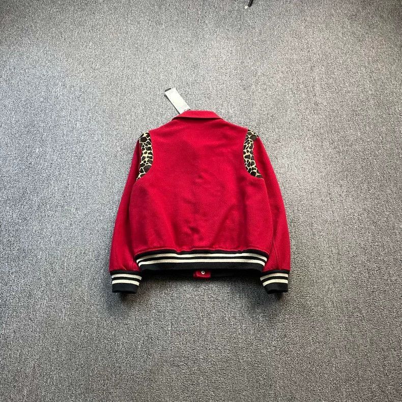 Saint Laurent Paris Saint Laurent Red Leopard Print Baseball Jacket-2506 Size US L / EU 52-54 / 3 - 2 Thumbnail