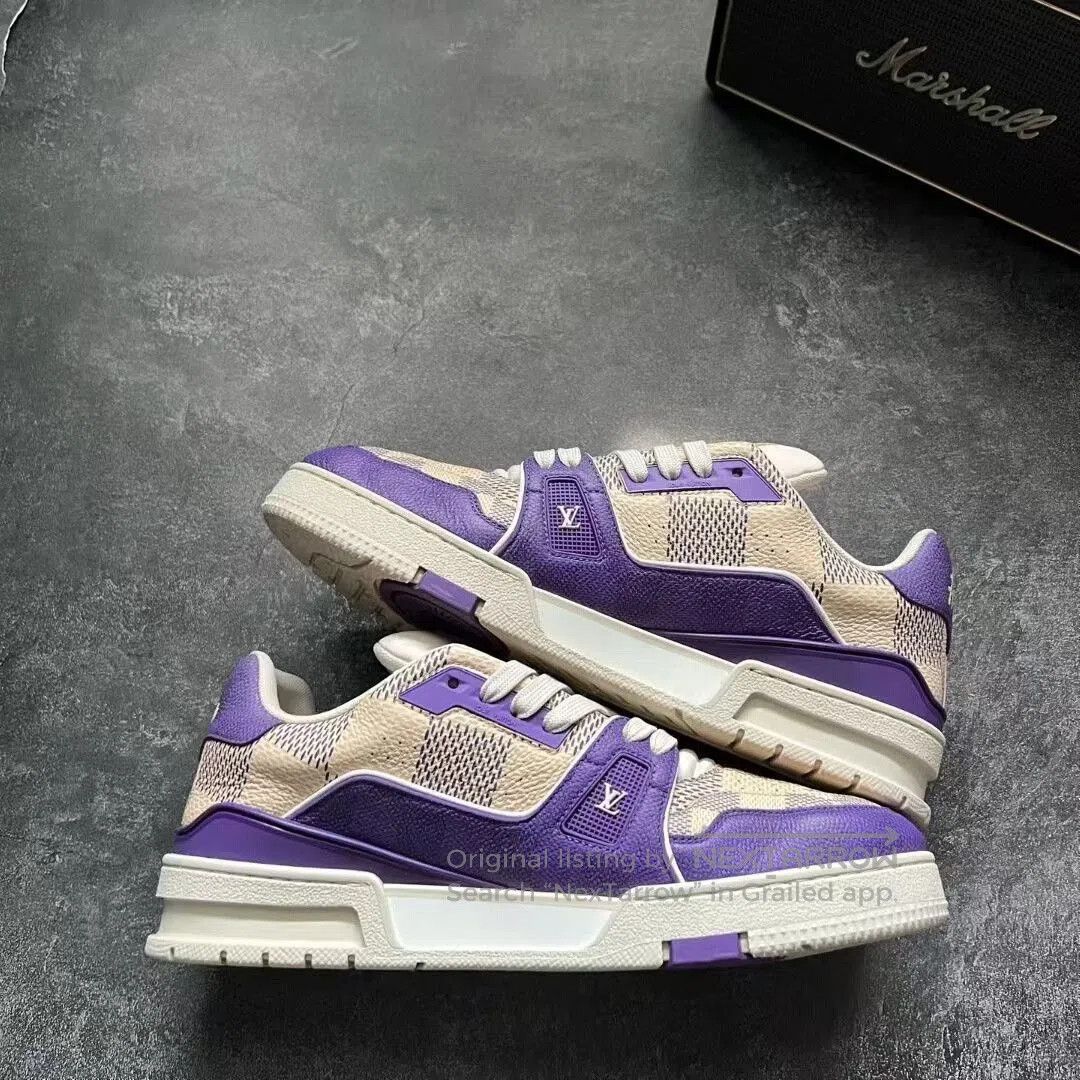 Louis Vuitton louis vuitton lv trainer purple checkered sneakers. Size US 7.5 / EU 40-41 - 9 Thumbnail