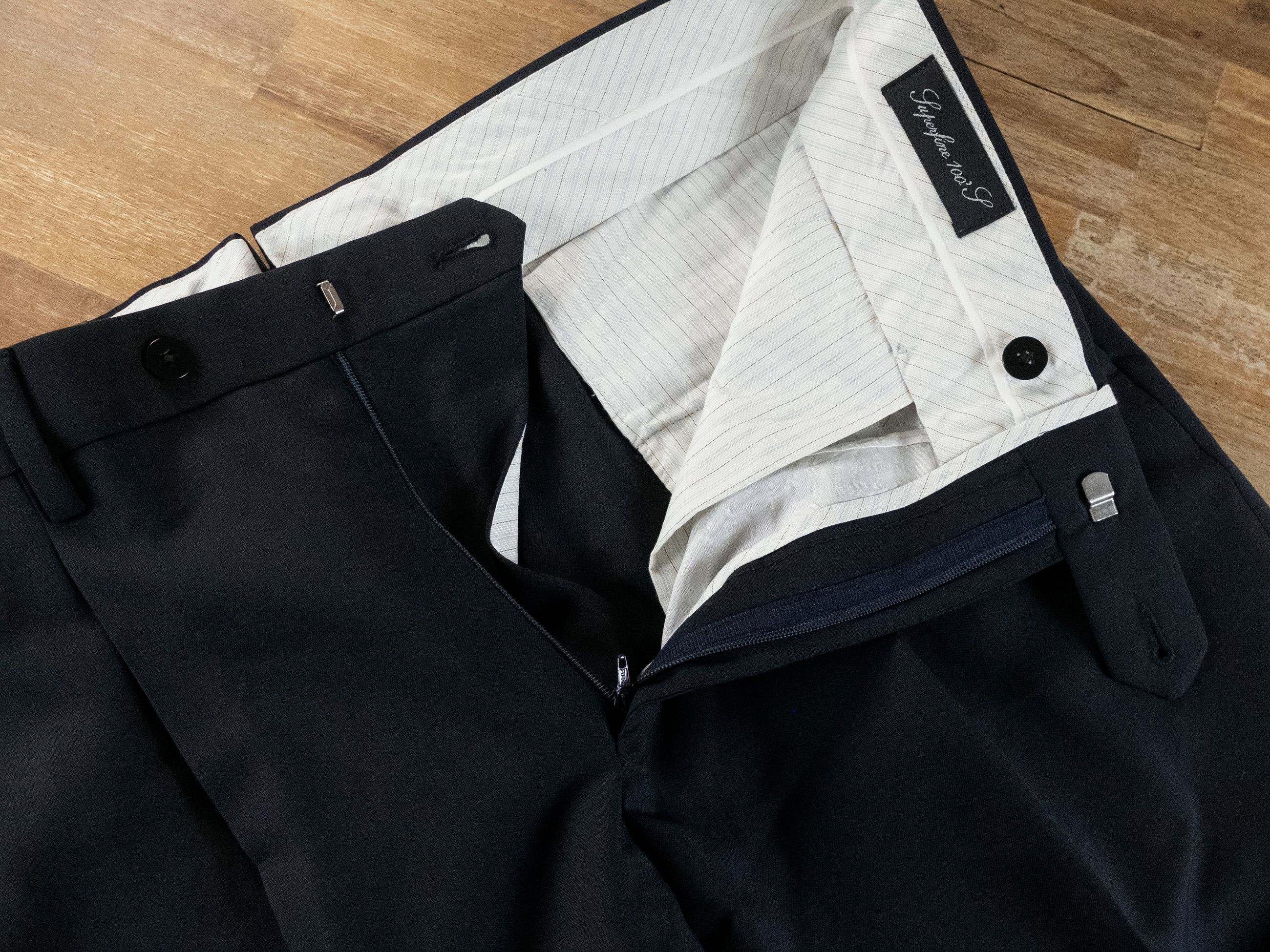 Caruso CARUSO navy blue wool dress pants trousers 36 / 52 Size US 36 / EU 52 - 3 Thumbnail