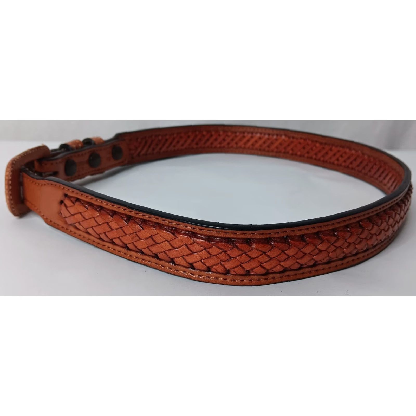 Vintage VINTAGE Handmade Mexican Leather Braided Belt Women 30 Brown 26.5-30" Adjustable 15/16" Womens Size ONE SIZE - 5 Thumbnail