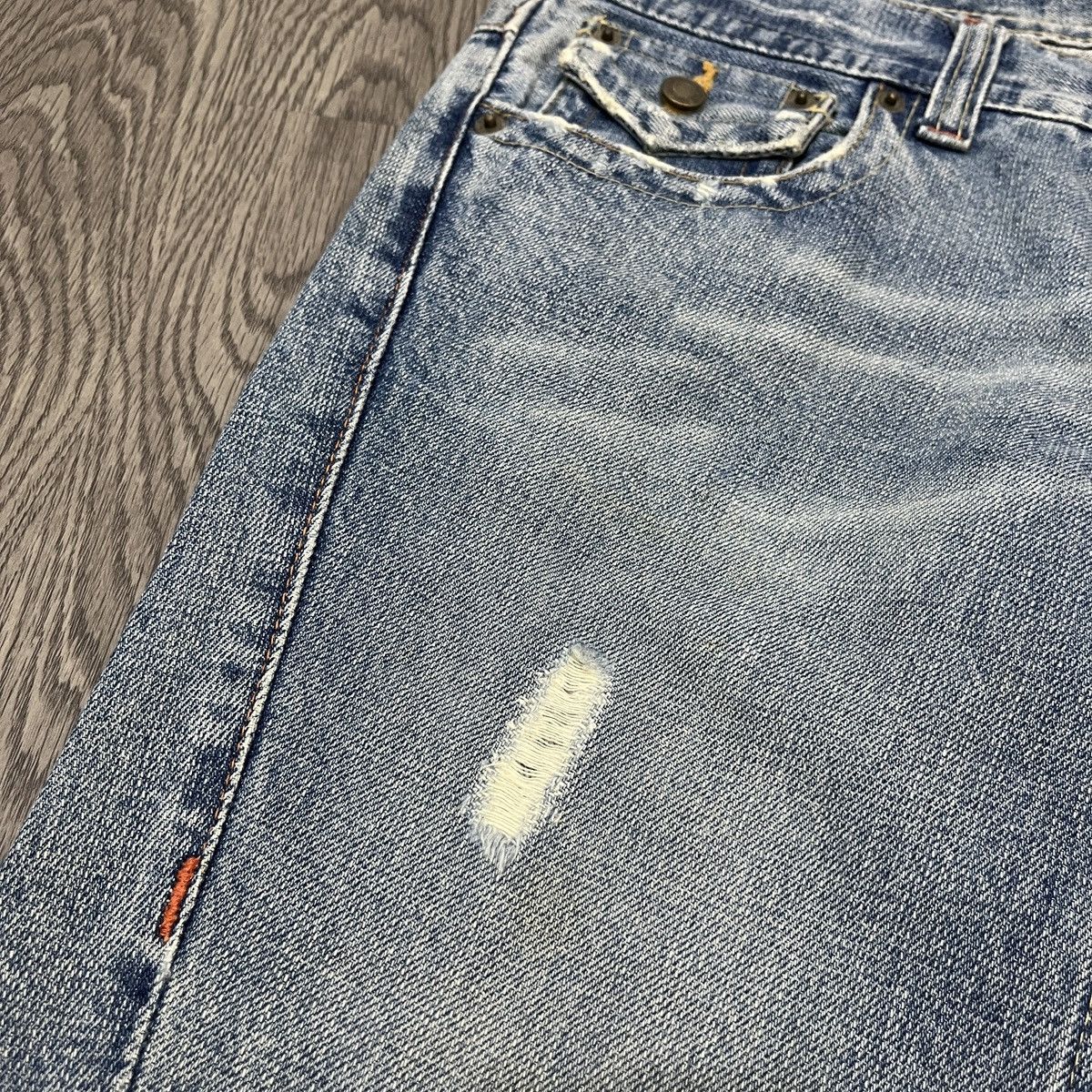 Japanese Brand Unknow - Flared Non-Alignmend Faded Denim ifsix Lgb Style Size US 29 - 9 Thumbnail