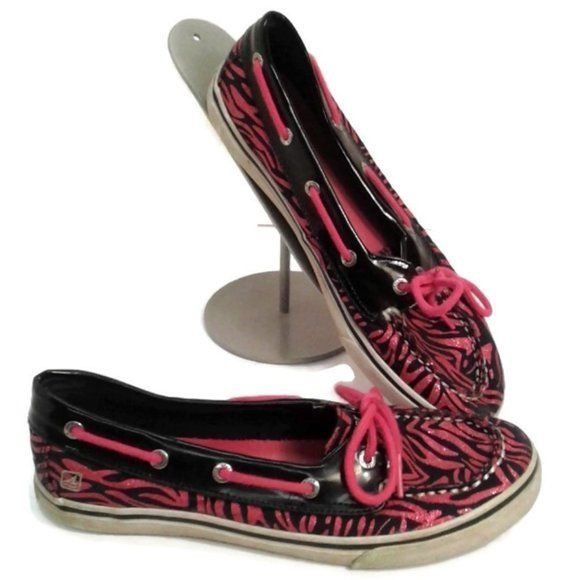 Sperry Sperry Top Sider 5 Biscayne Pink Black Zebra Boat Shoes Snea Size US 5 / IT 35 - 1 Thumbnail