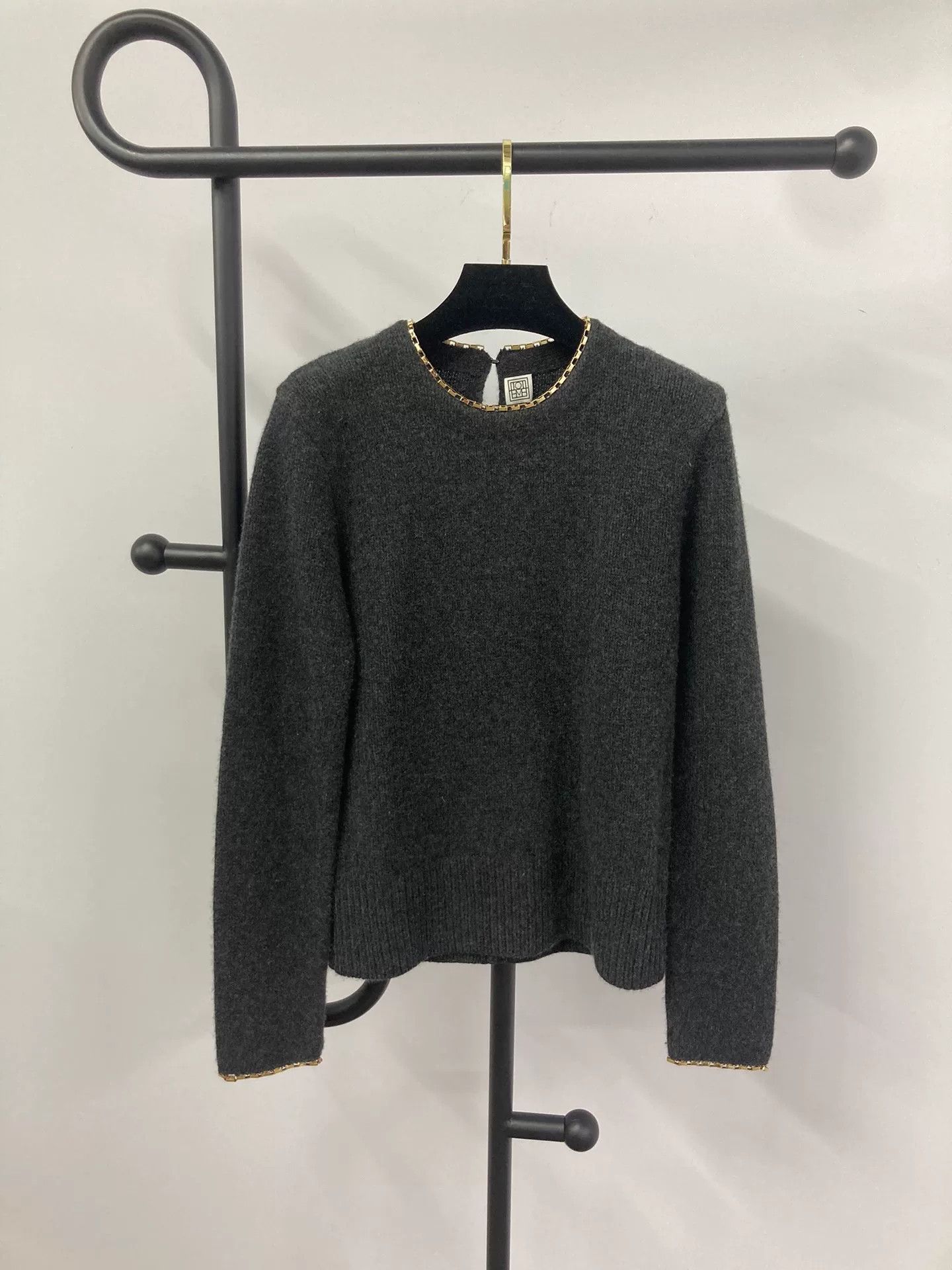 Toteme Toteme 2024 Gray Chain Knit Sweater Size S / US 4 / IT 40 - 1 Thumbnail