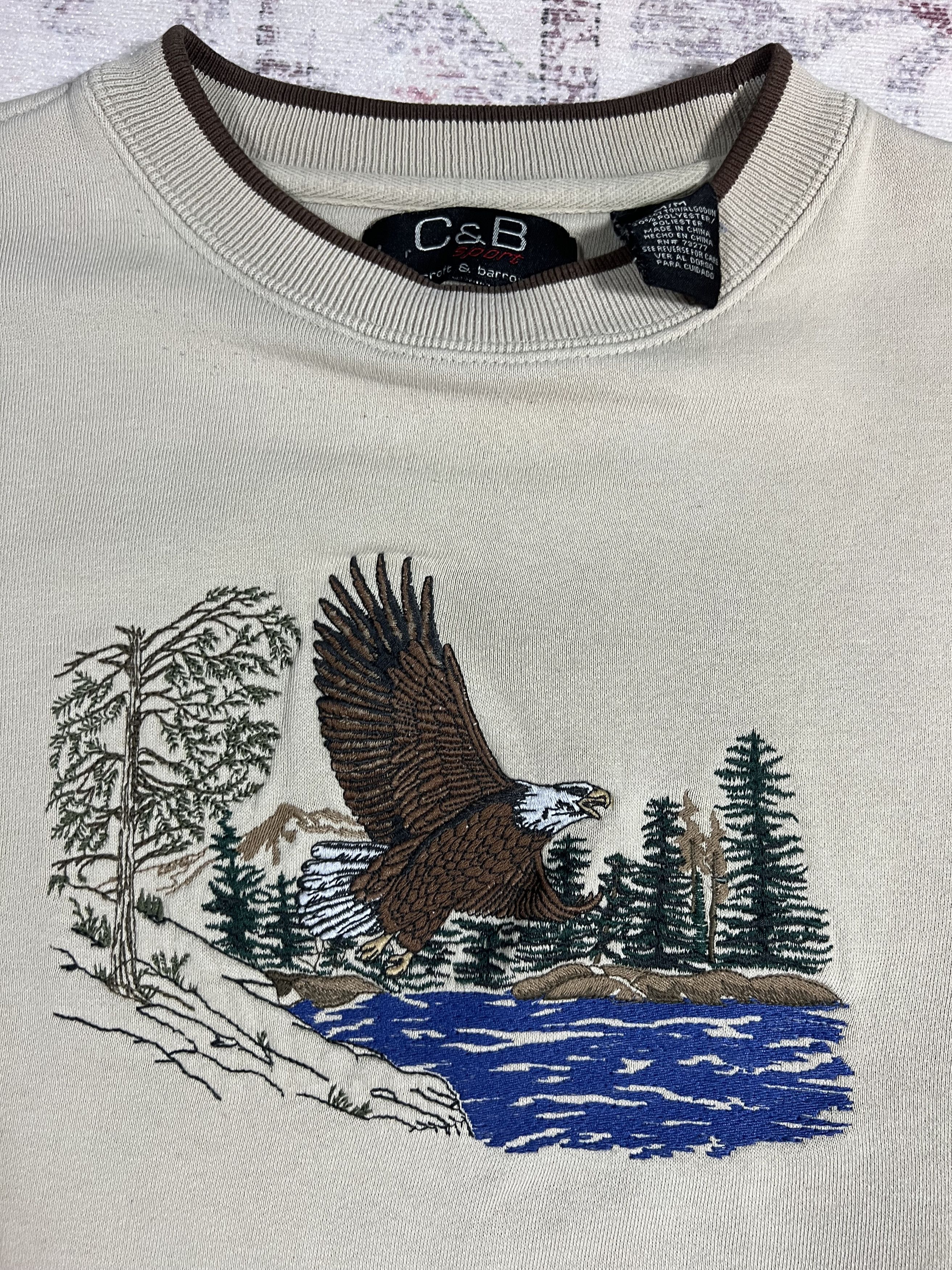 Vintage Vintage 90s Embroidered Bald Eagle Nature Crewneck Size US M / EU 48-50 / 2 - 3 Thumbnail