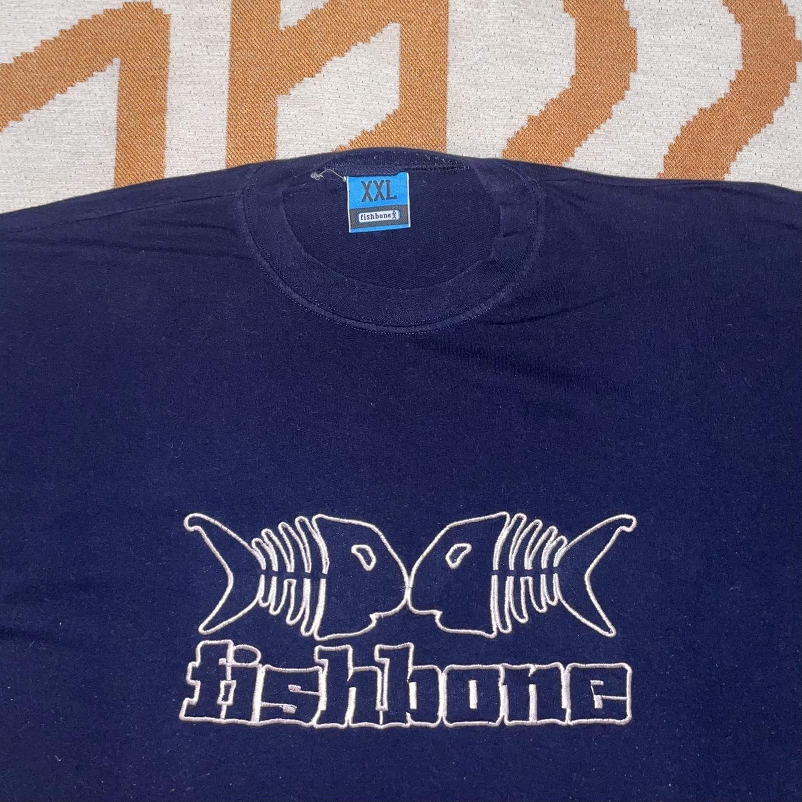 Survival of the Fashionest Fishbone 90s Embroidered T-Shirt XXL Size US XXL / EU 58 / 5 - 3 Thumbnail