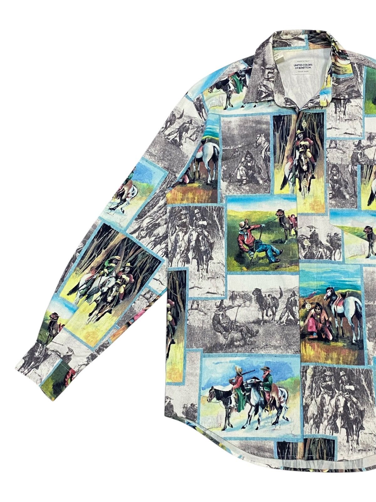 United Colors Of Benetton United Colors Of Benetton Cowboys Printed Shirt Button Ups Size US S / EU 44-46 / 1 - 19 Thumbnail