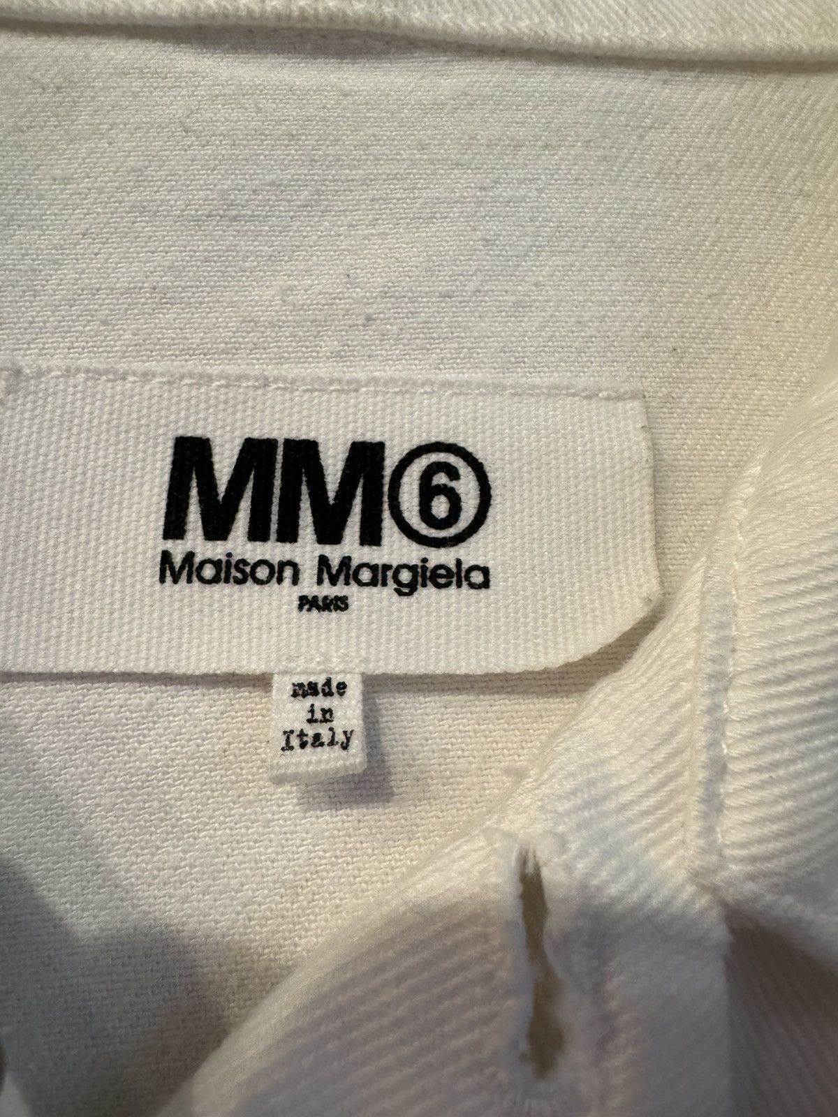 MM6 MM6 Maison Margiela White Cut-Out Denim Jacket Unisex EUC Size XS / US 0-2 / IT 36-38 - 5 Thumbnail