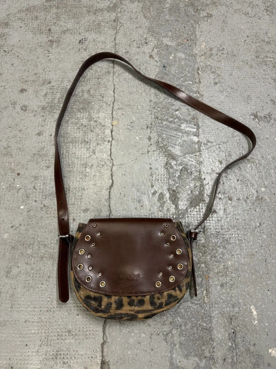 Roberto Cavalli Roberto Cavalli Eyled Brown Leather Leopard Shoulder Bag Size ONE SIZE - 1 Thumbnail