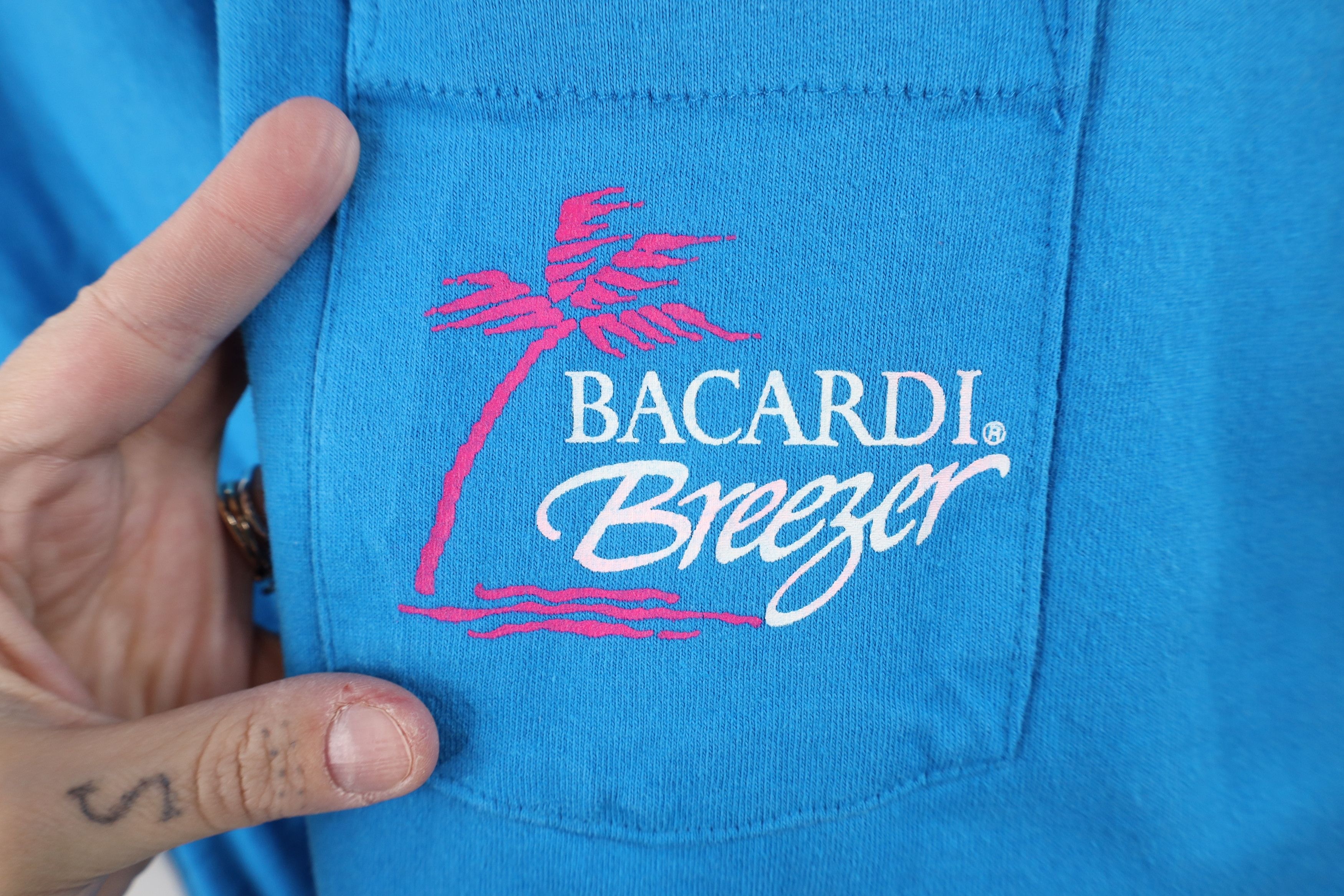 Vintage Vintage 90s Bacardi Rum Breezer Spell Out Pocket T-Shirt USA Size US XL / EU 56 / 4 - 4 Thumbnail