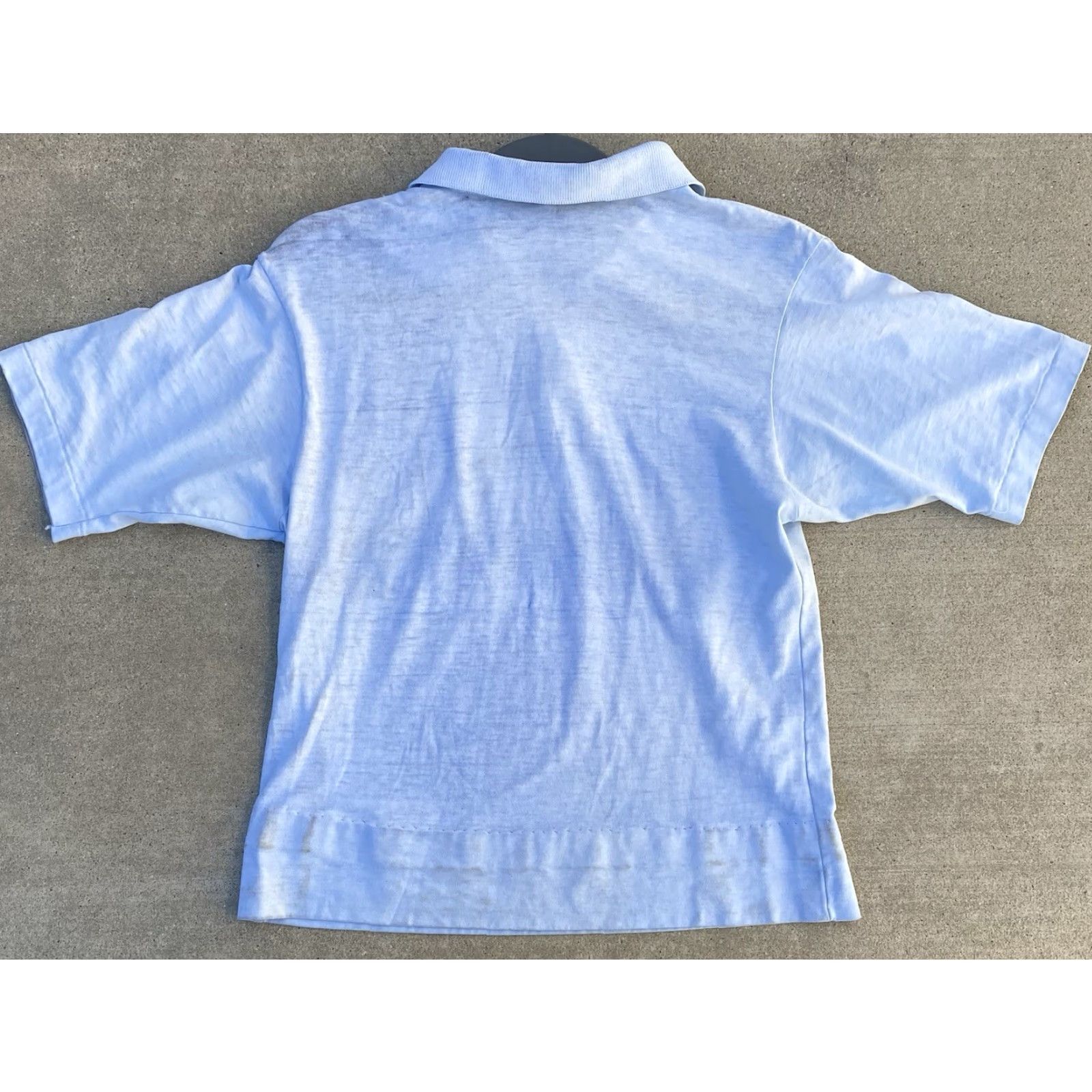 Hanes VINTAGE Hanes Pocket Polo Shirt Short Sleeve Blue 1980s Size M Distressed Thrashed Unisex Mens Womens Boys Girls Size US M / EU 48-50 / 2 - 3 Thumbnail