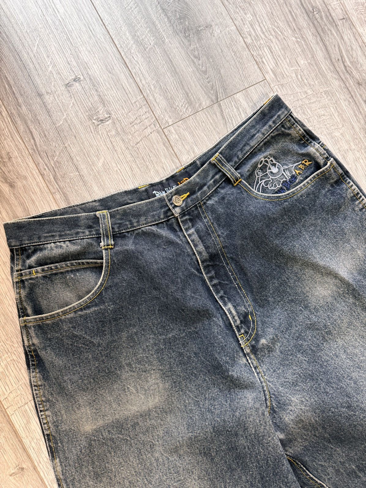 JNCO VINTAGE Y2K RAW BLUE BAGGY CYBER WING DENIM SEQUIN JEANS 36 Size US 36 / EU 52 - 13 Thumbnail