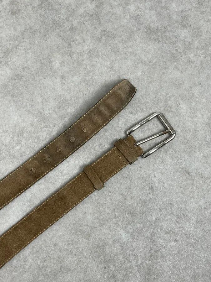 Prada 2000s Prada Camel Eroded Leather Belt Size ONE SIZE - 3 Thumbnail