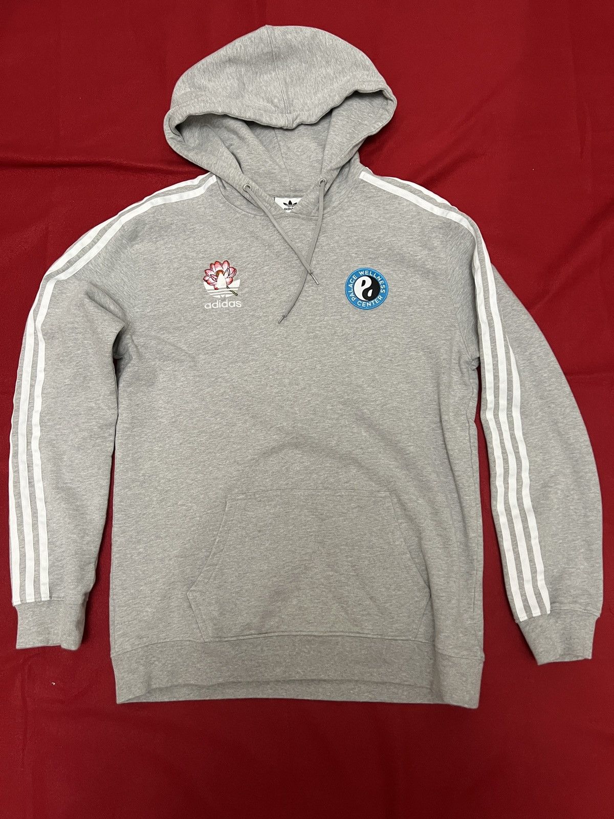 Palace Palace x adidas grey hoodie Grailed