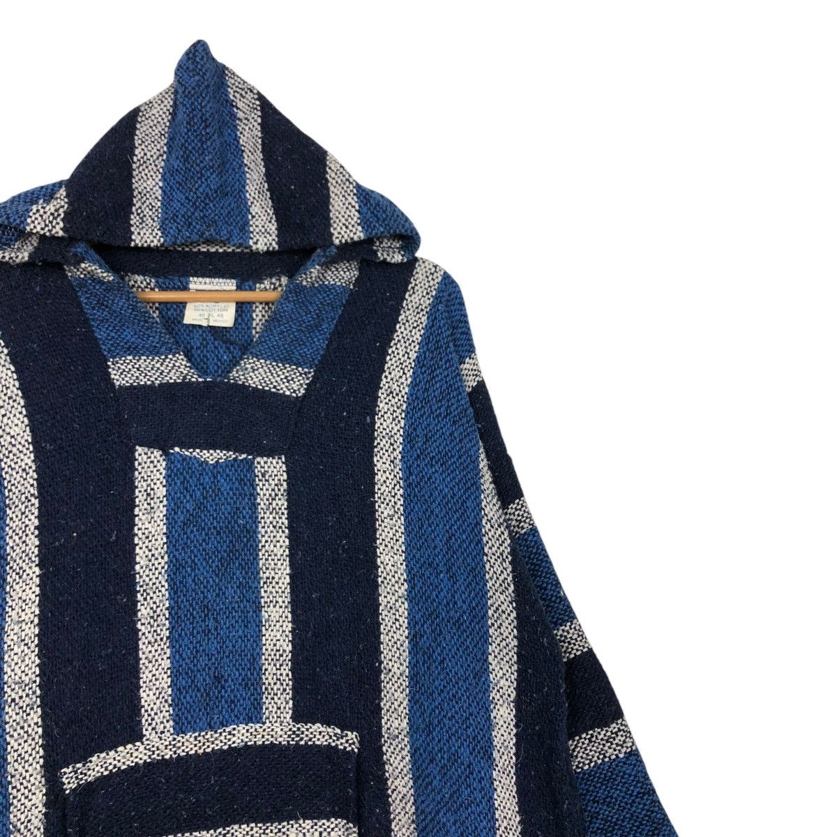Japanese Brand 🔥VINTAGE BAJA HOODIE STRIPED DESIGN WOOL MEXICO FABRIC Size US XL / EU 56 / 4 - 8 Thumbnail
