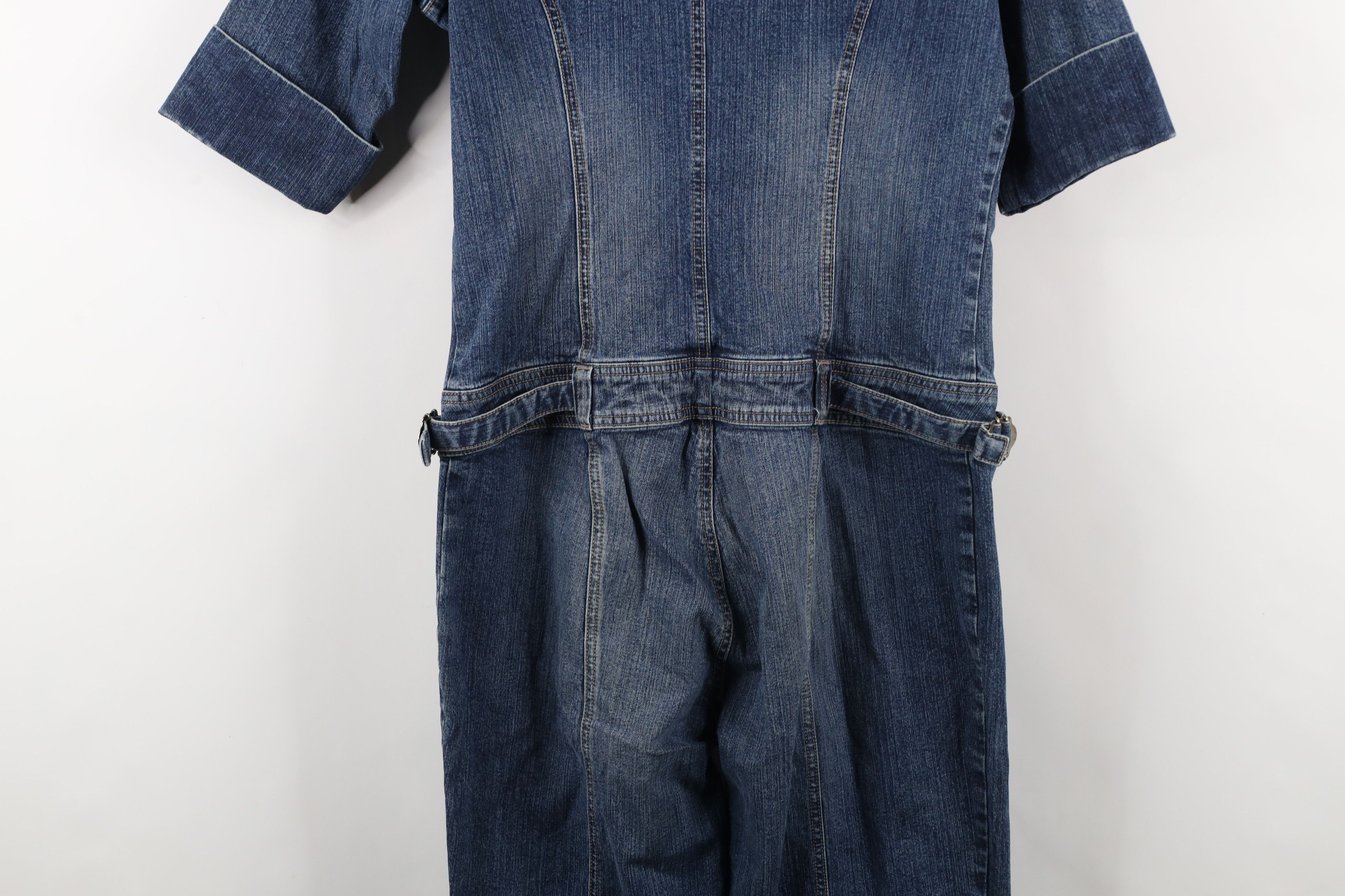 Guess × Vintage Vintage 90s Y2K Guess Flared Denim Jumpsuit Coveralls Size 28" / US 6 / IT 42 - 18 Thumbnail